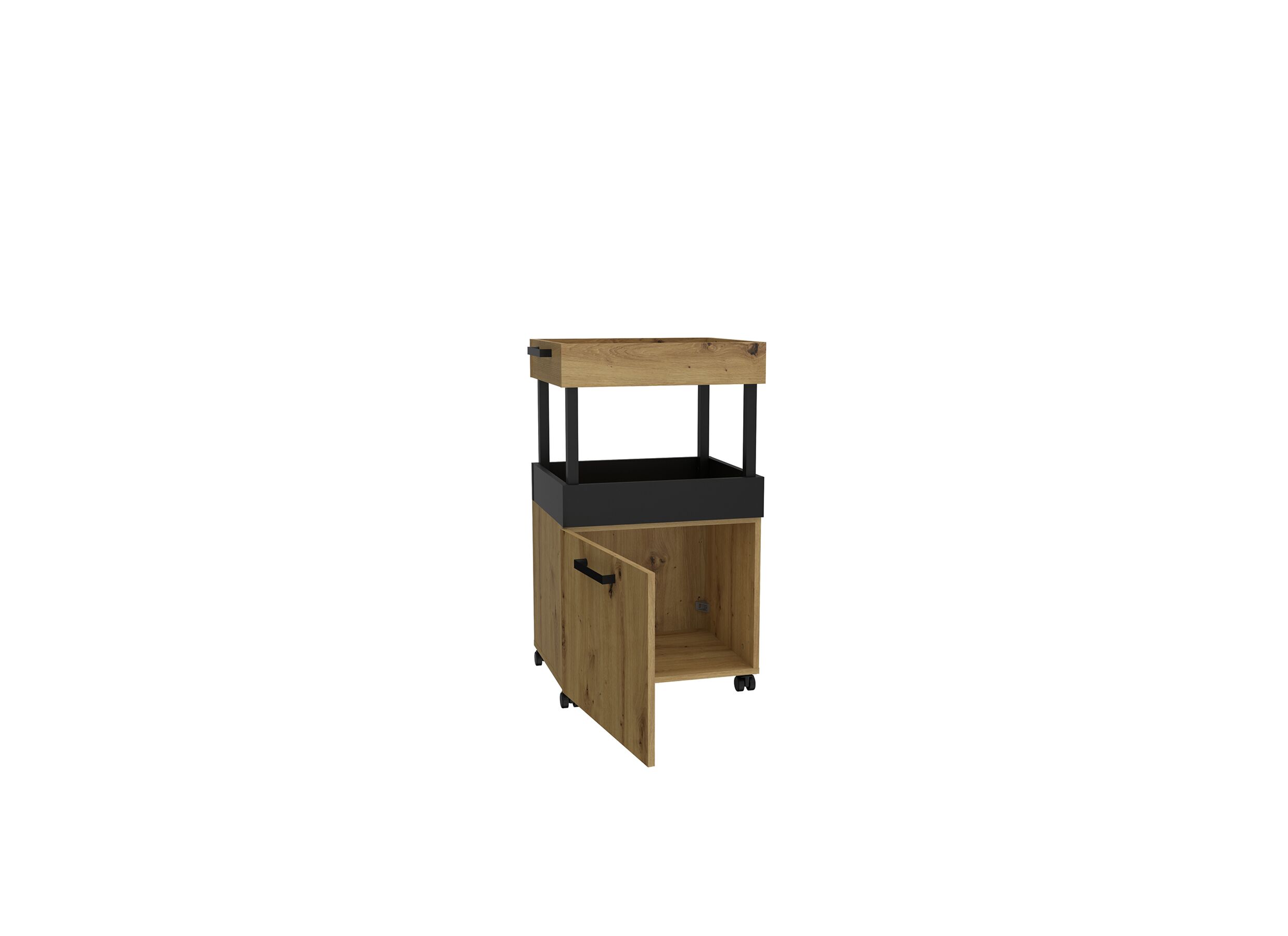 Indeling - Serveerwagen 50cm - decor - artisanale eik