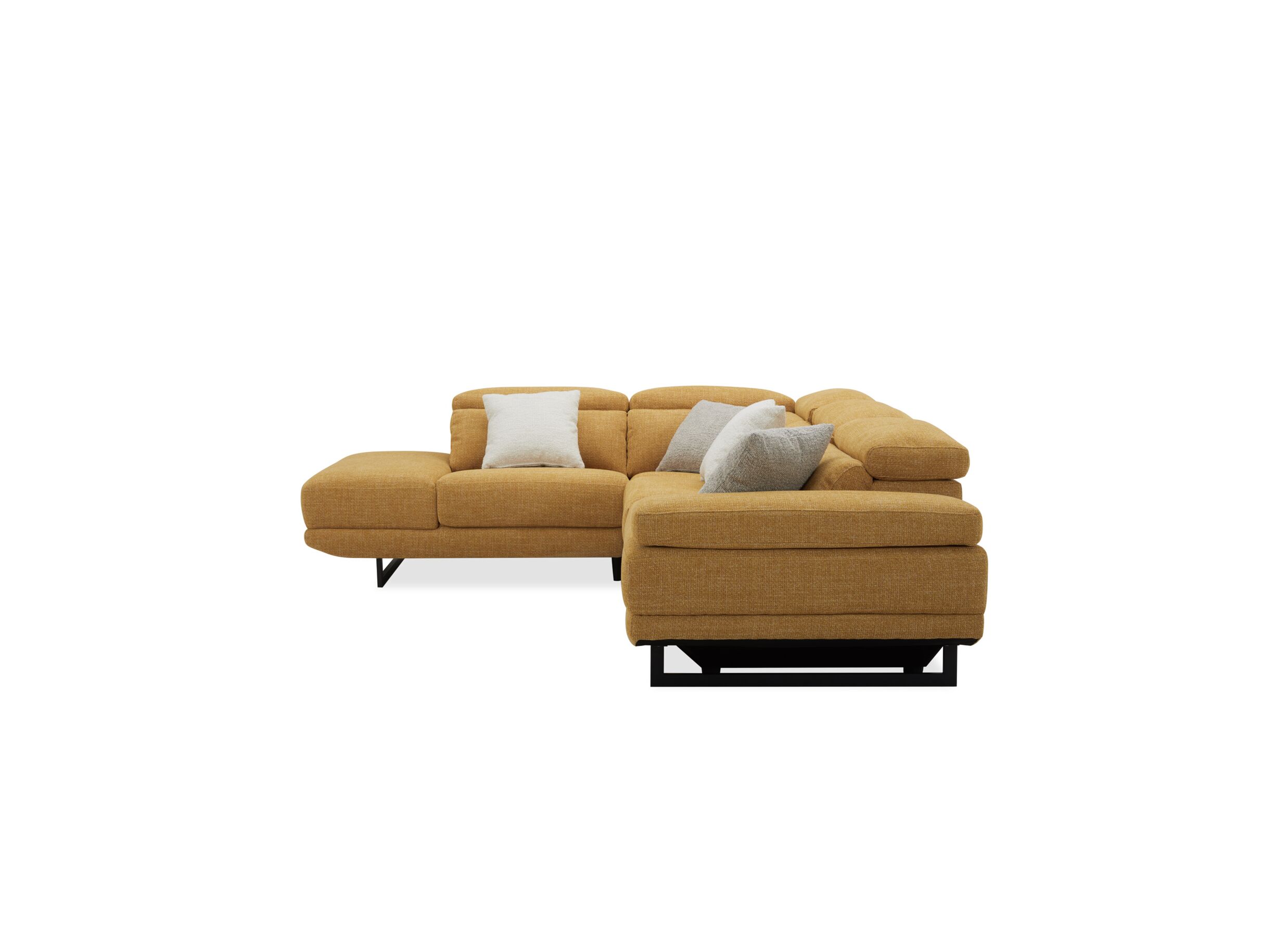 Overzichtsfoto - Hoeksalon Exeter 299x240cm - stof - chacha geel met relax
