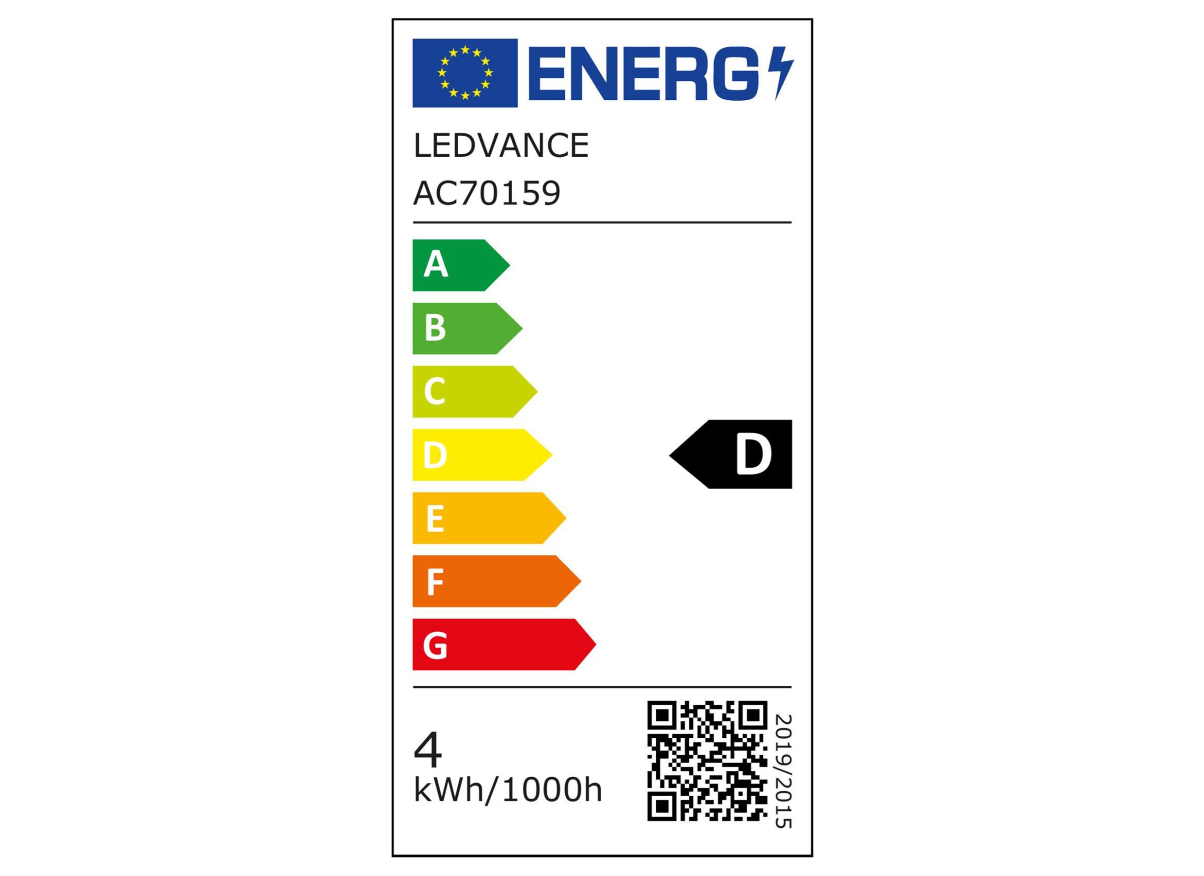Energielabel - Ledlamp Bol 3,4W E27