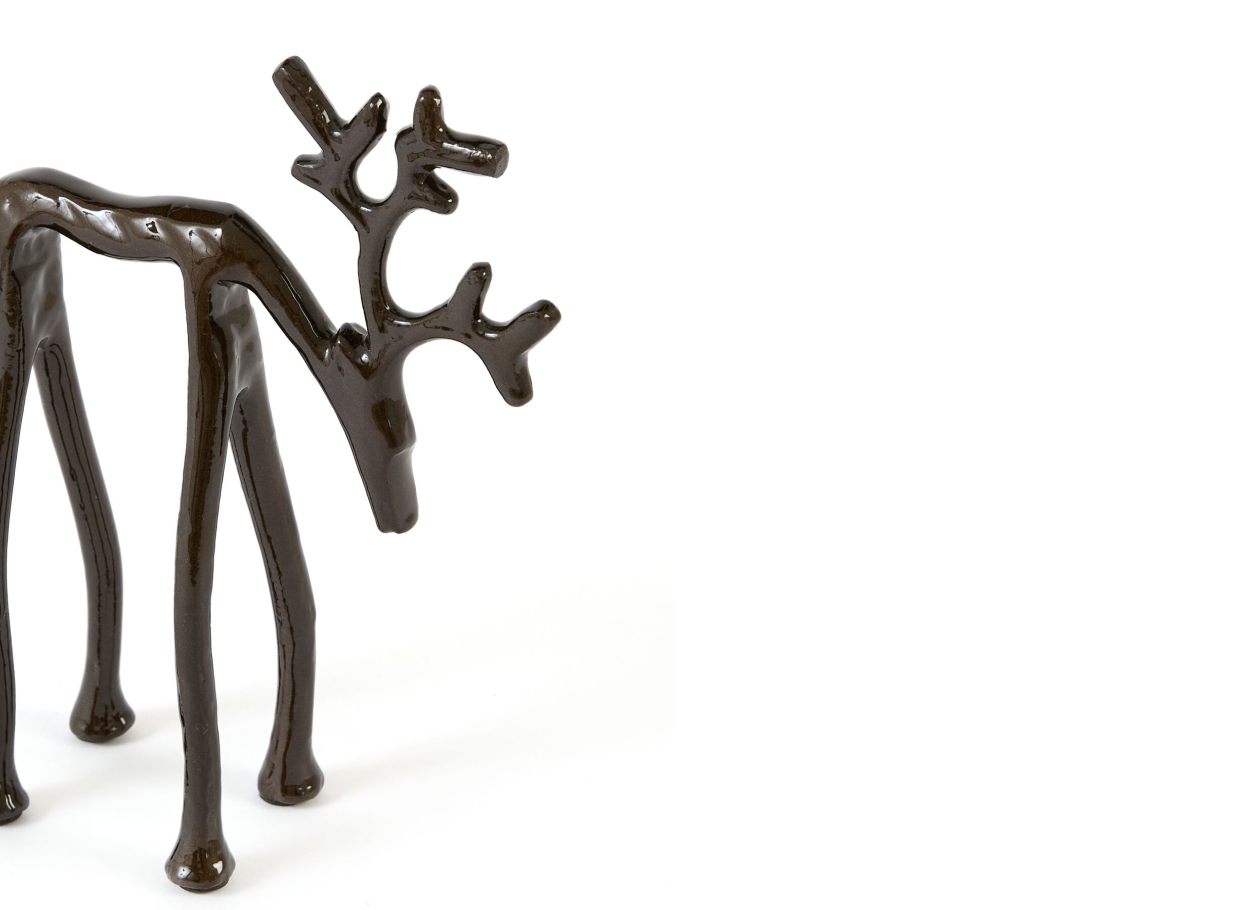 Detailfoto - Beeld Deer 15x6x20cm - metaal - brons