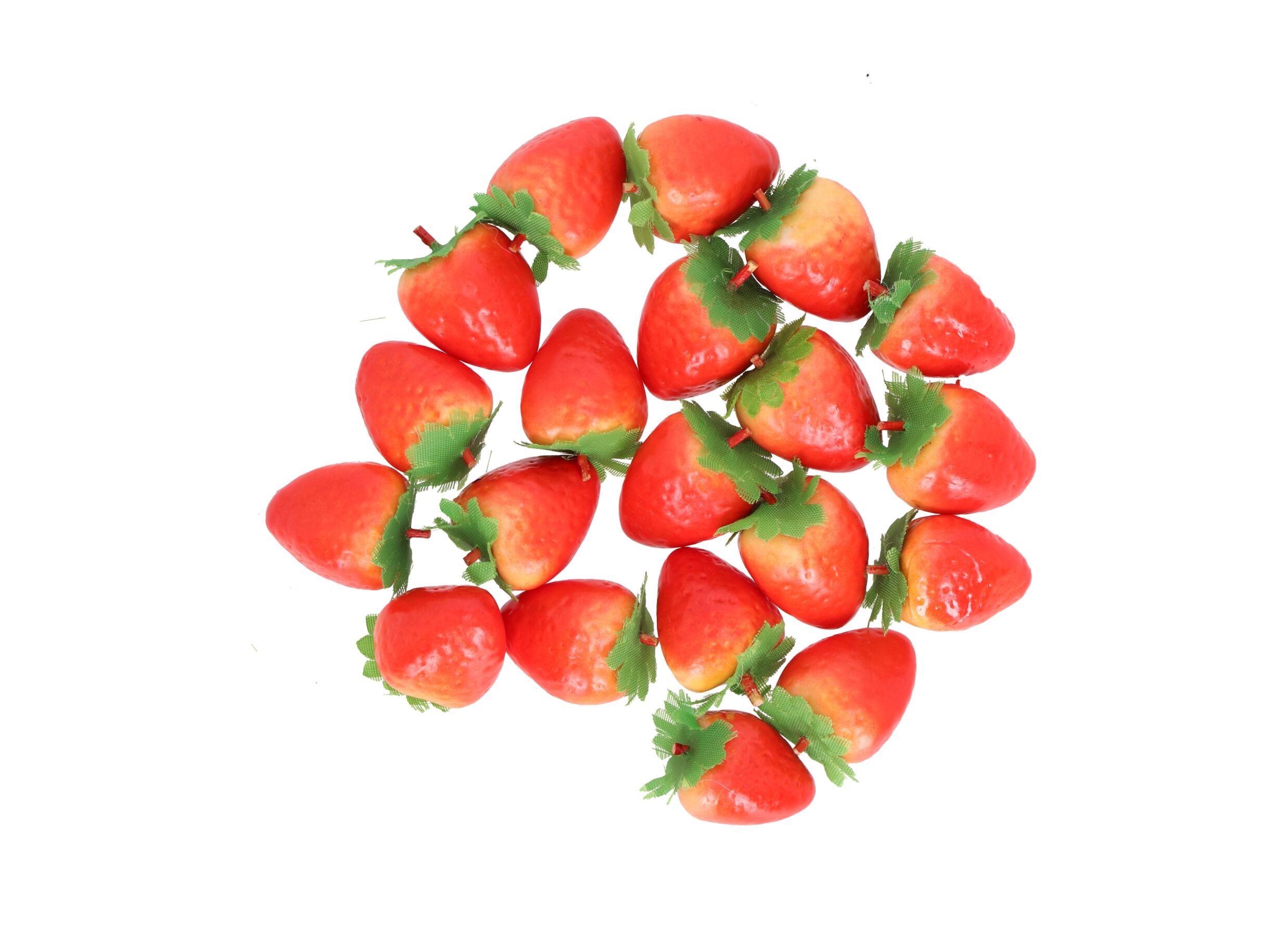 Overzichtsfoto - Deco Aardbei H3,7cm - kunststof - rood & groen