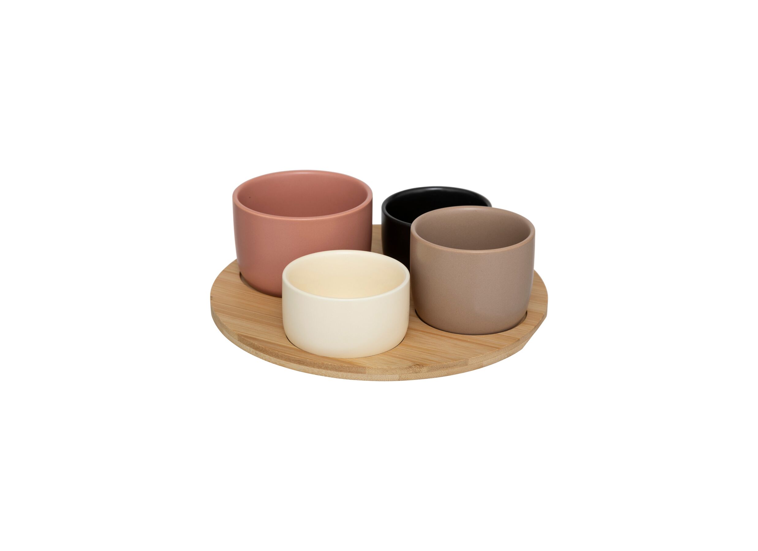 Aperoset Wavy Bliss Ø26cm - bamboe & stoneware - multicolor - Aperoset Wavy Bliss Ø26cm - bamboe & stoneware - multicolor