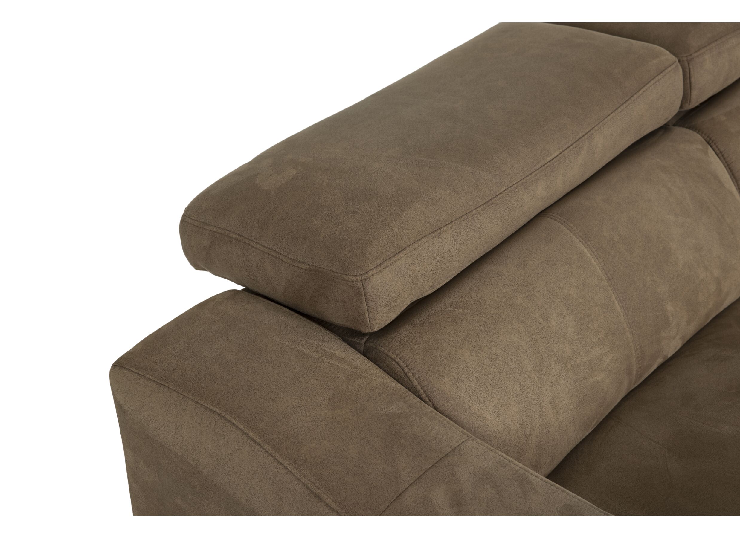 Detailfoto - Hoeksalon Mana 272x174cm - stof - cognac met relax