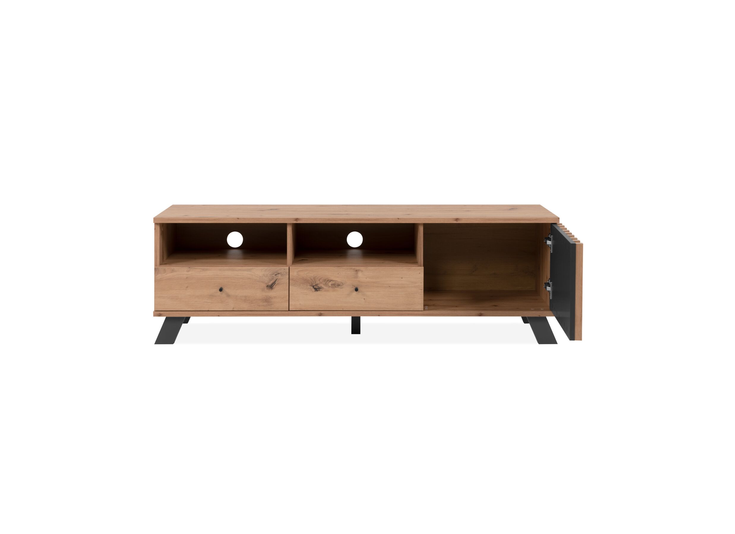 Disposition - Meuble TV Medan 138cm - melamine - chêne artisanal