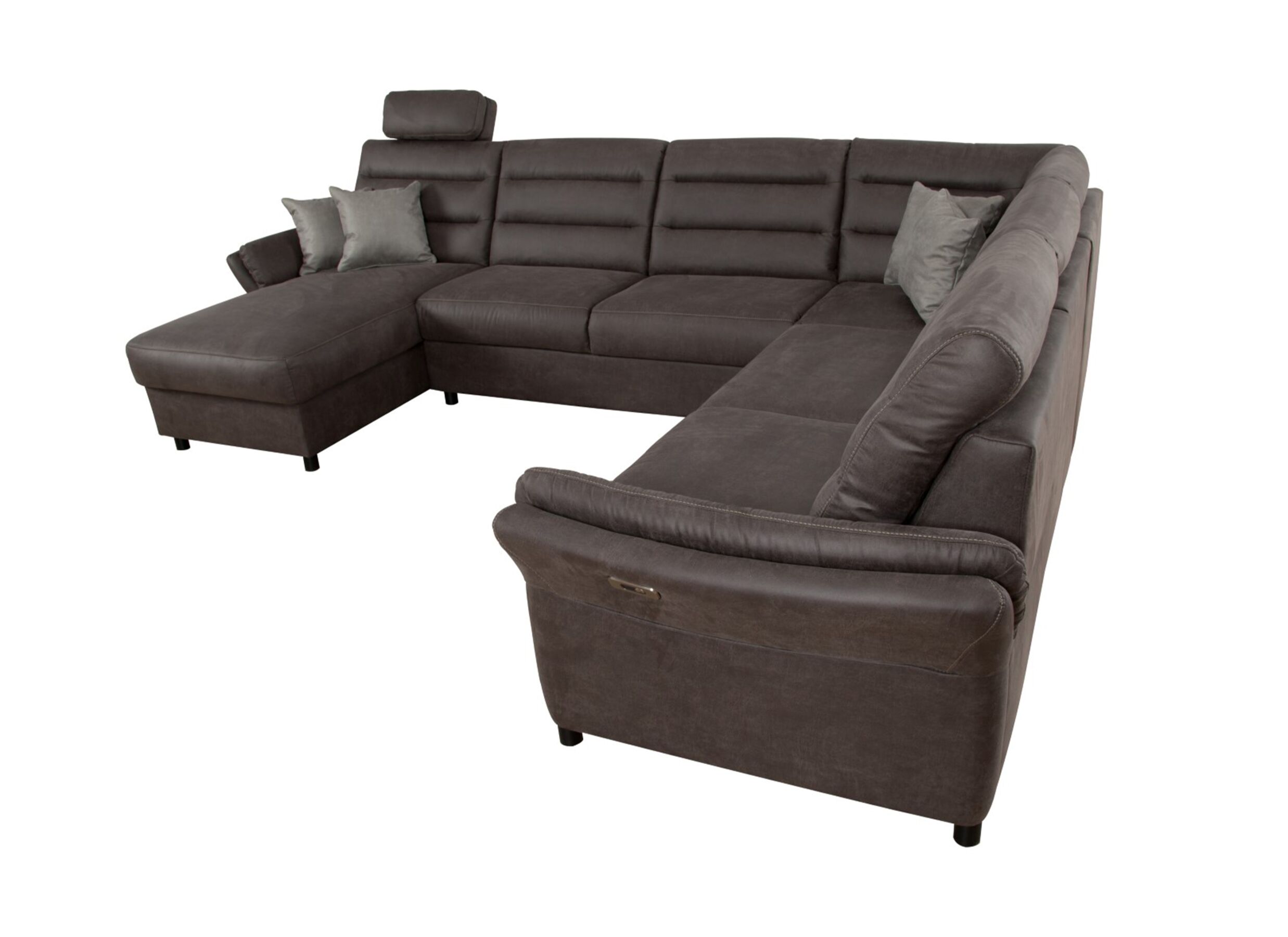 Overzichtsfoto - Hoeksalon Foreno 350x268cm - stof - grijs met relax