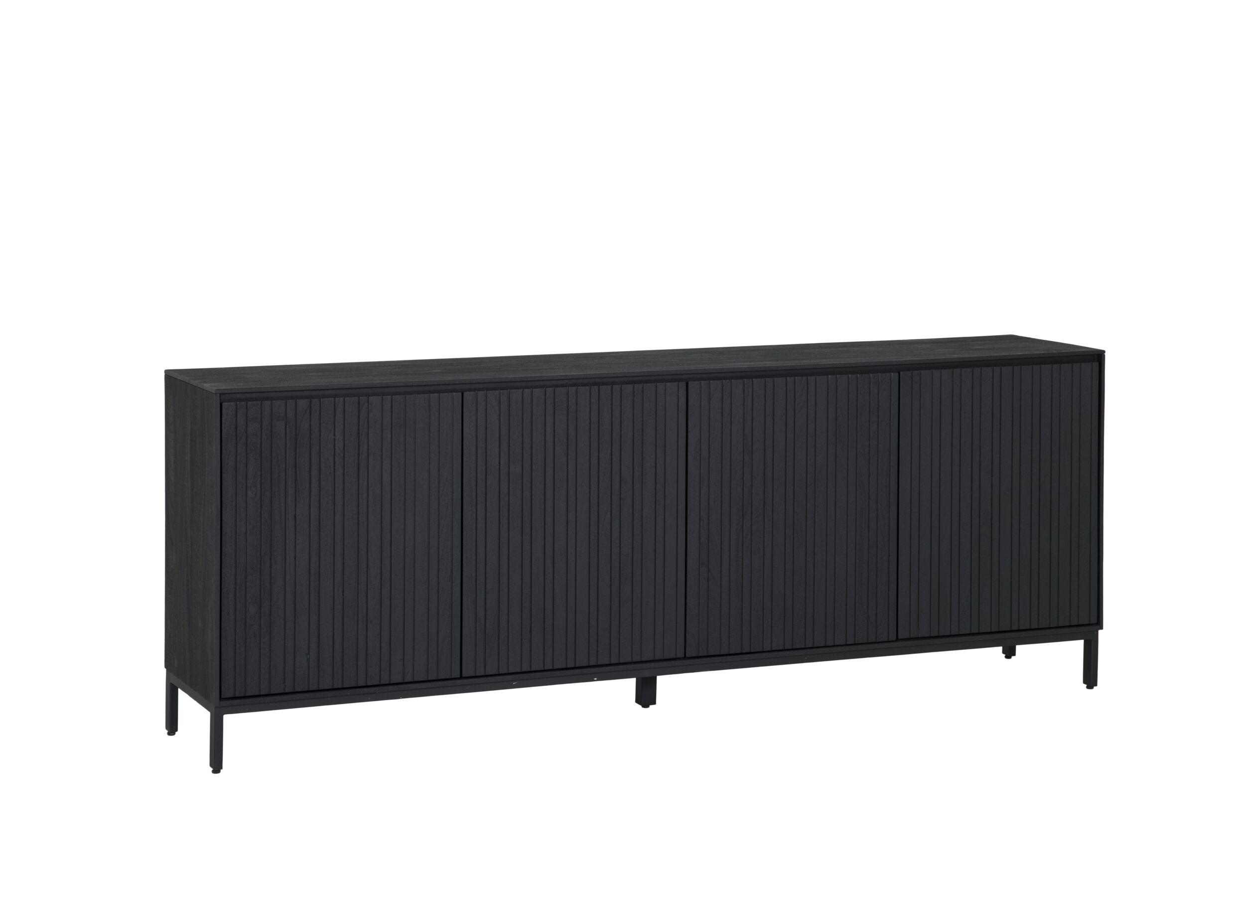 Buffet Aquilano 225cm bois massif noir - Buffet Aquilano 225cm - acacia massif - noir