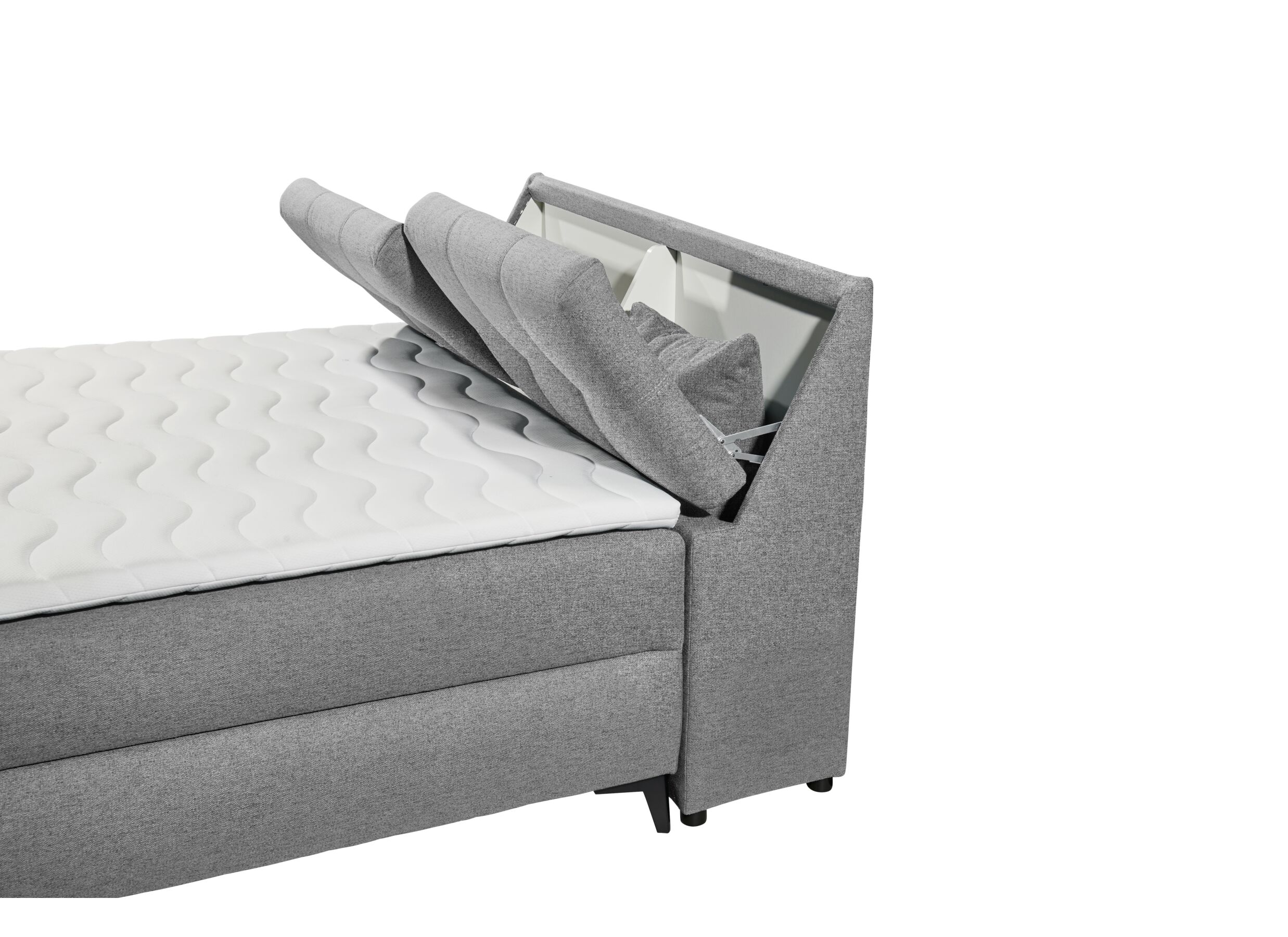 Detail - Lit box Atlantis 140x200cm avec rangement tissu gris