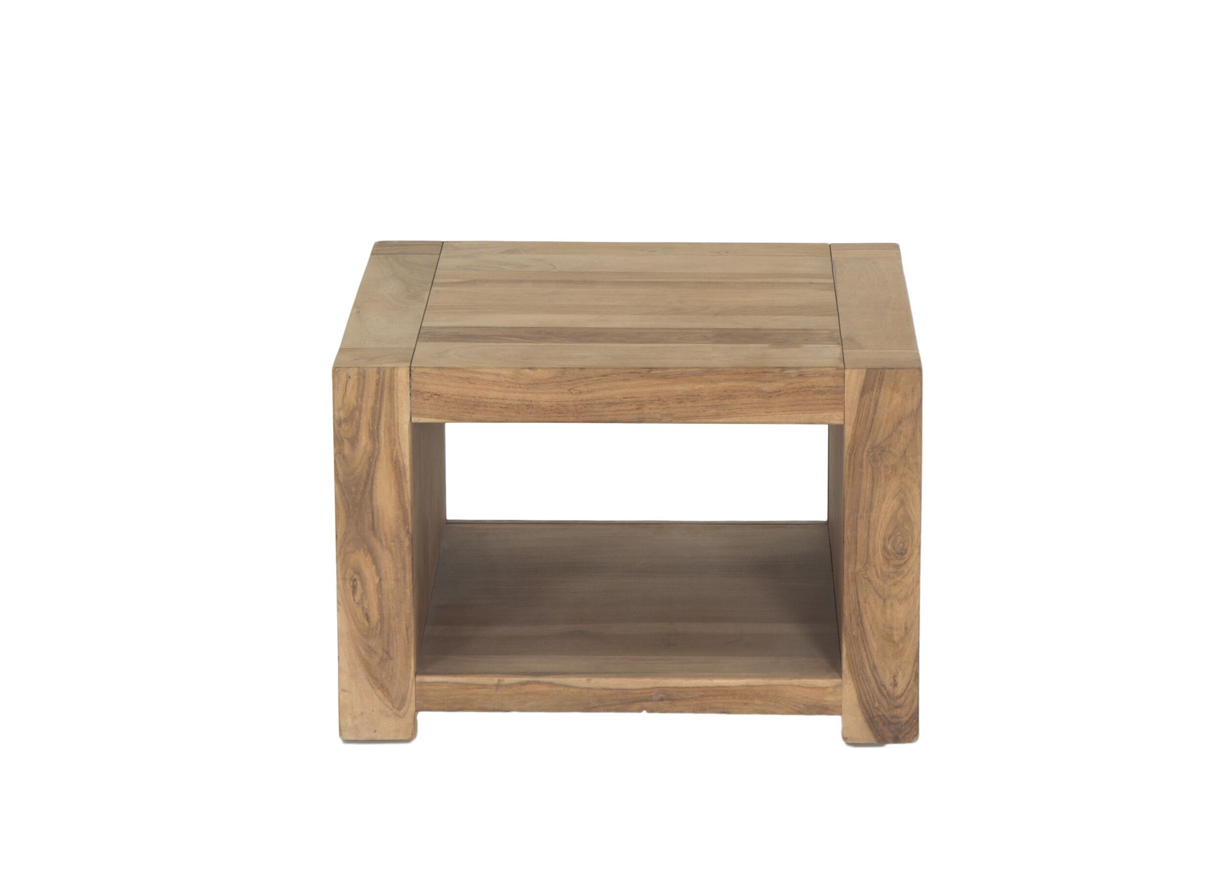 Bijzettafel Carbone 60x60cm - sheesham massief & decor- naturel