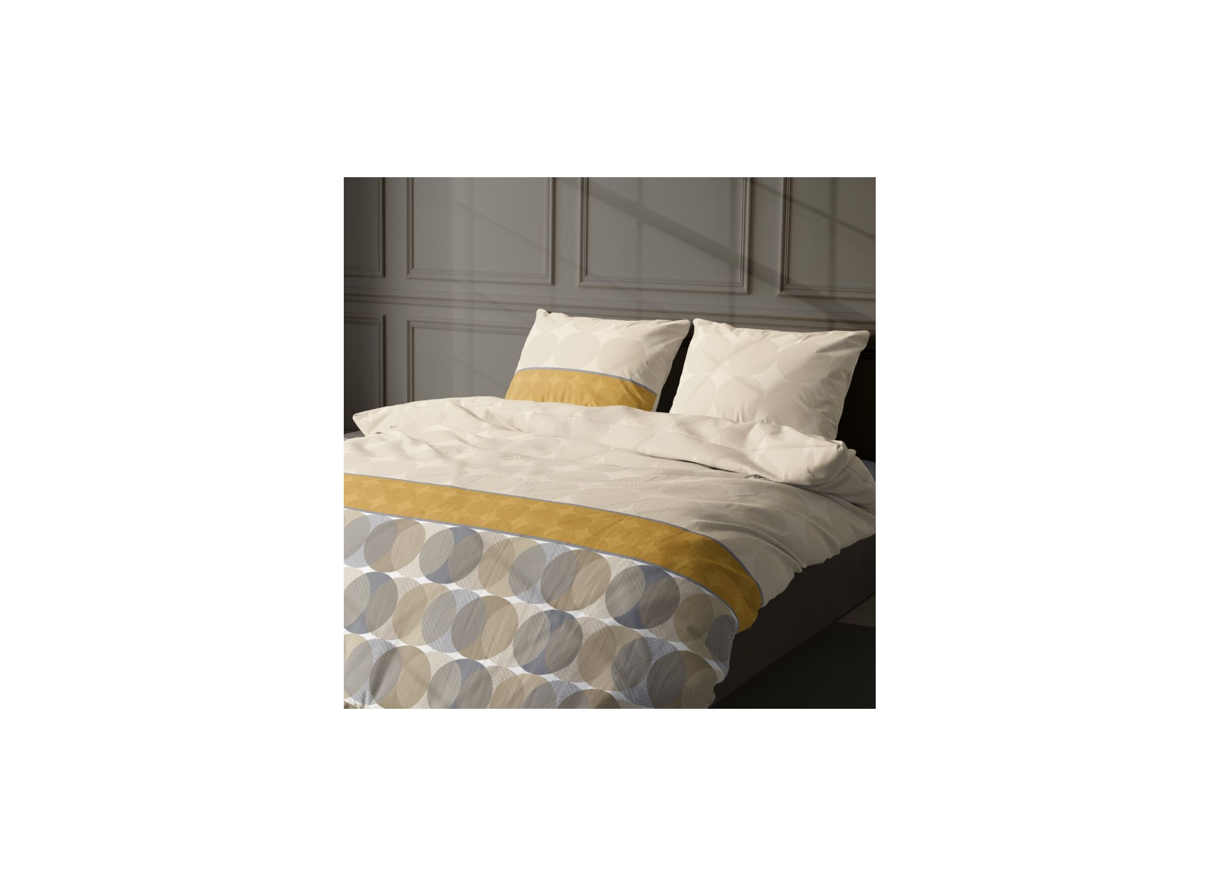 Foto ambiance - Housse de couette Cercles 240x200/220cm coton satin