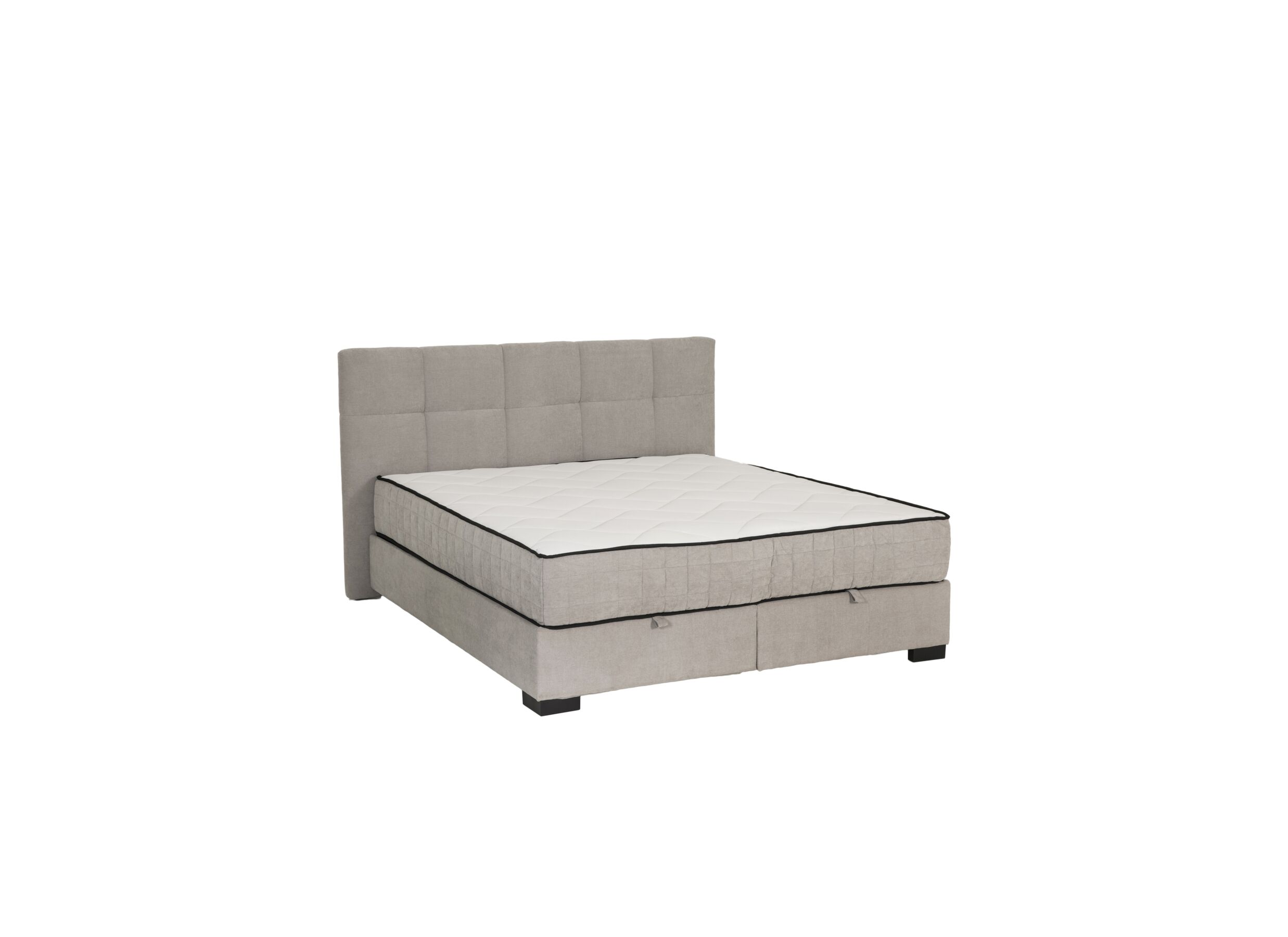 Plus Important - Lit box Nagol A 160x200cm avec rangement tissu argent
