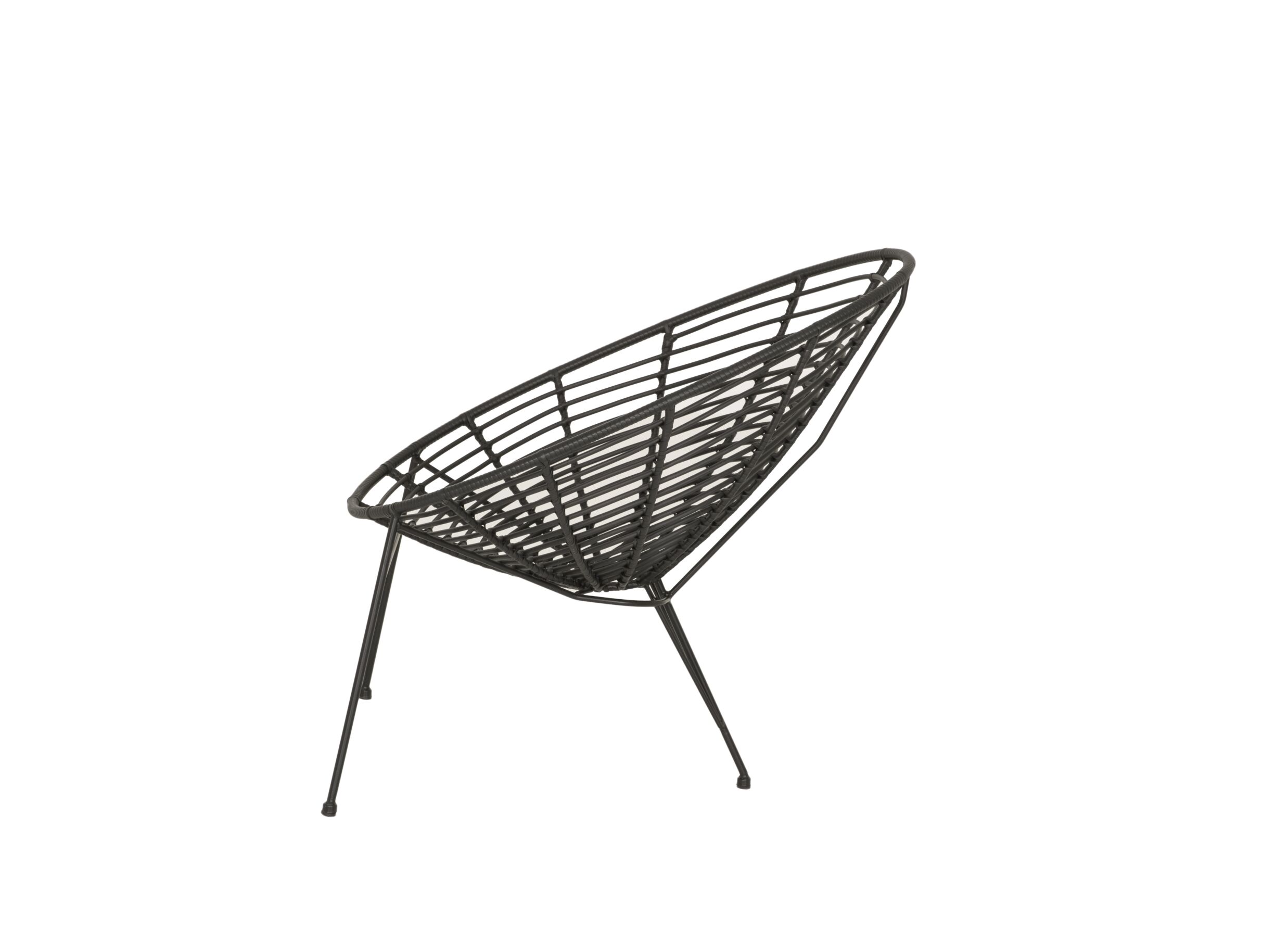 Fauteuil Selva 72x81x88cm - rotin - noir