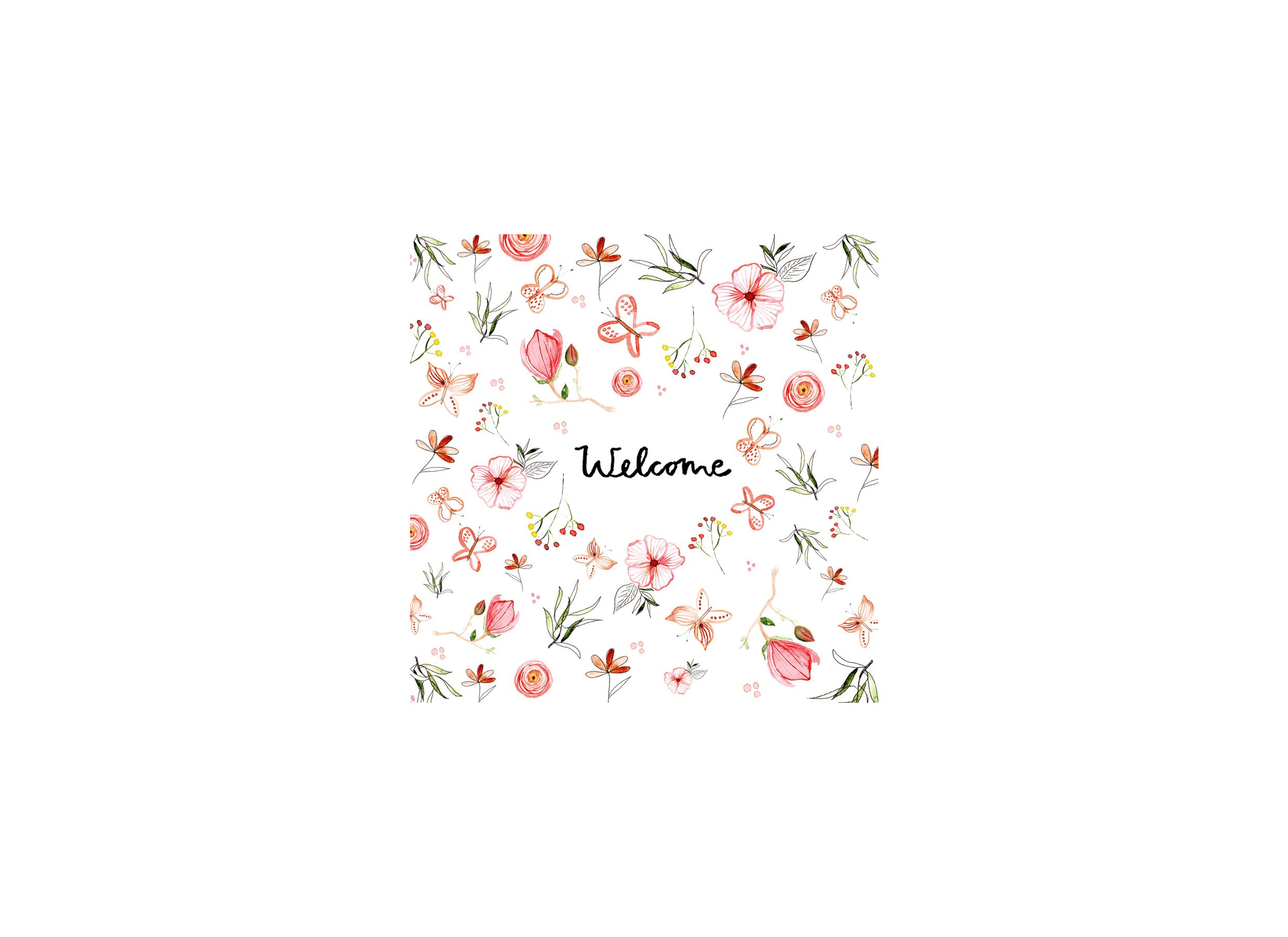 Serviette Welcome 33x33cm multicolor 20 stuks