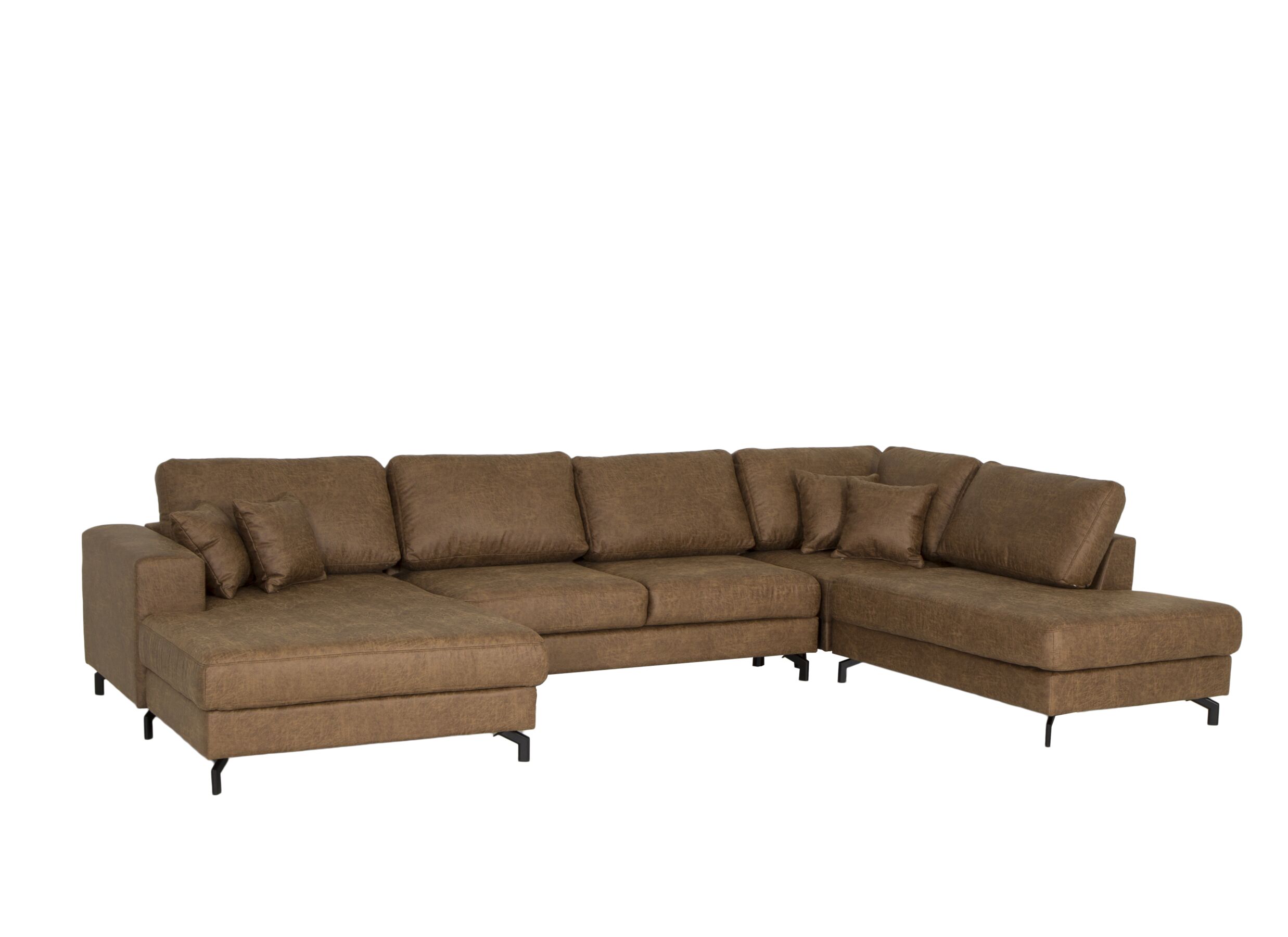 Canapé d'angle Alicante cognac tissu - Canapé d'angle Alicante 373x228cm - tissu - cognac