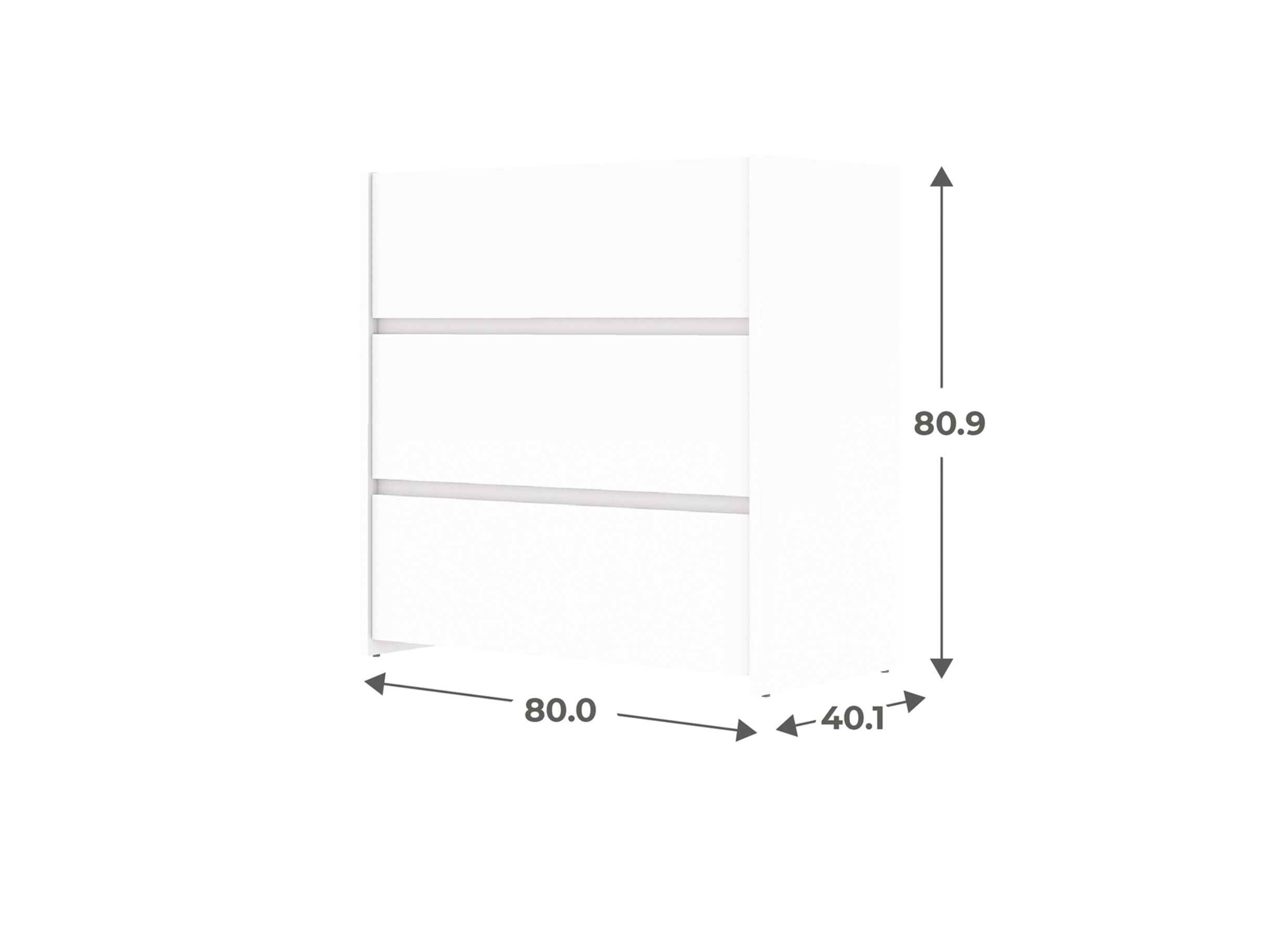Afmetingen - Ladekast Mosaik 80x40x81cm - decor - wit