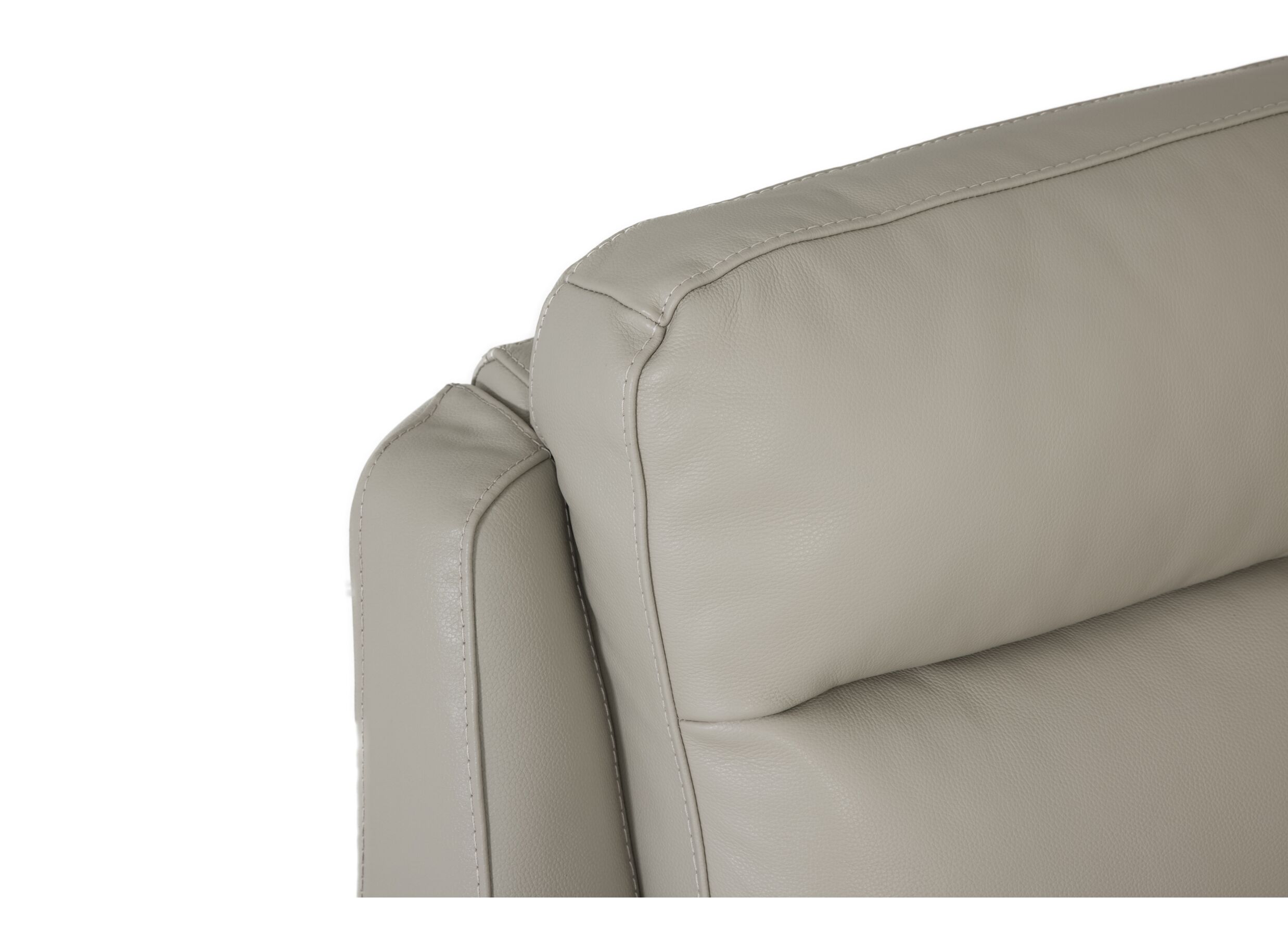Hoeksalon May 289x321cm - leder - grijs beige met relax en middenarmsteun