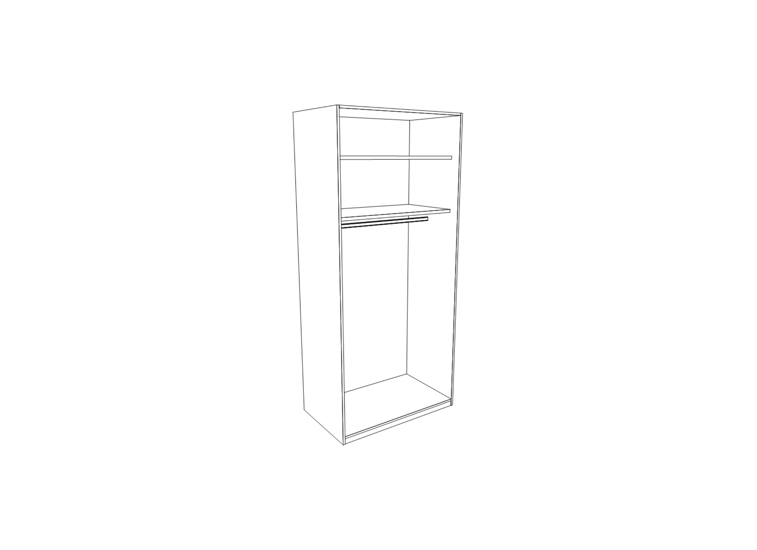 Garde-robe 92cm - décor - blanc alpin/chêne