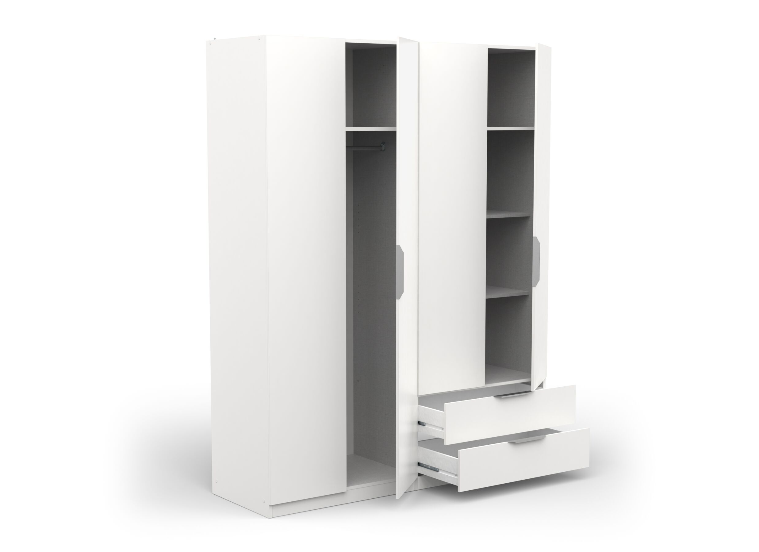 Garde-robe Ghost 157cm - décor - blanc