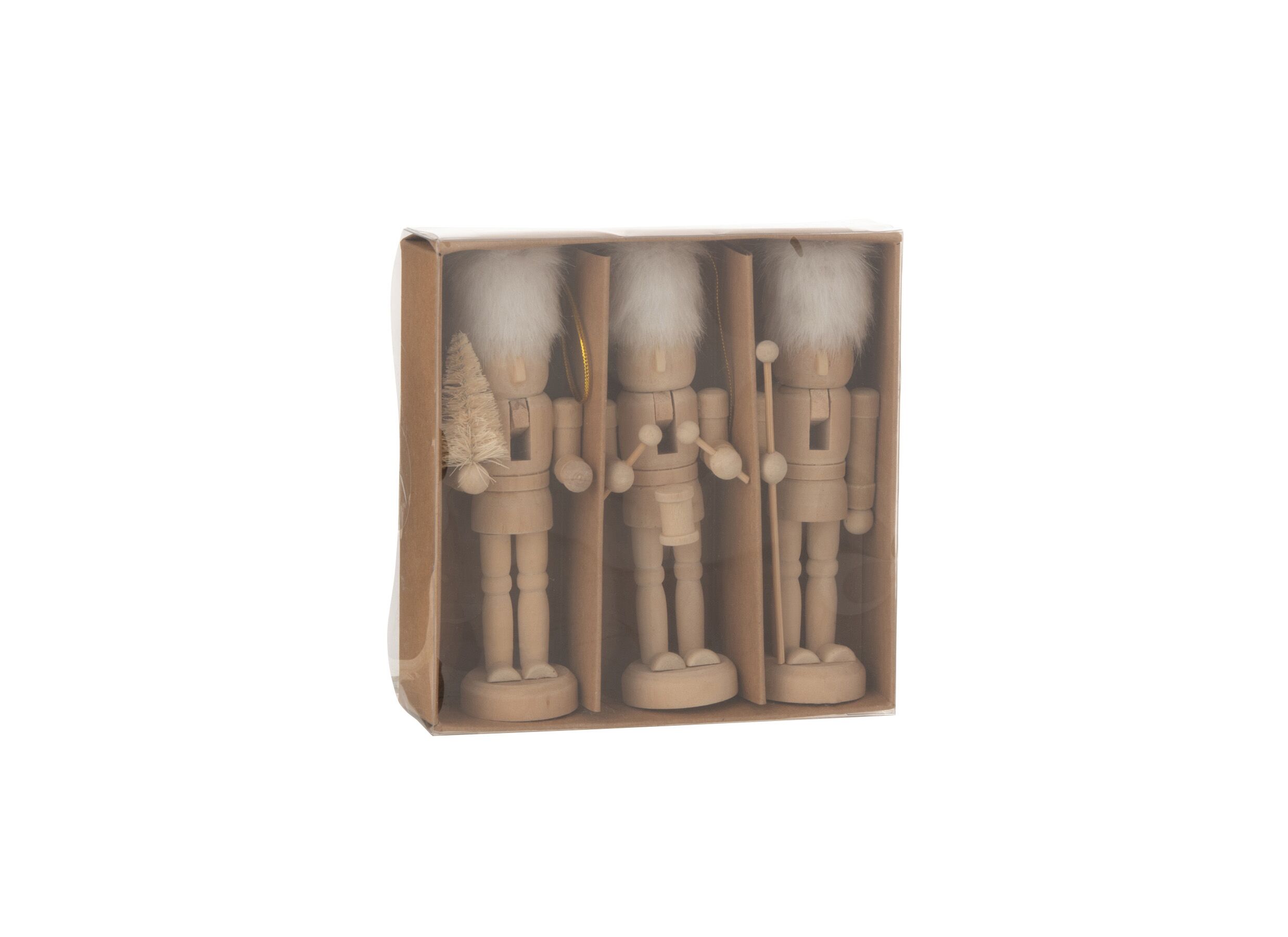 Overzichtsfoto - Notenkraker Hangers 3stks Hout & bont - naturel & wit