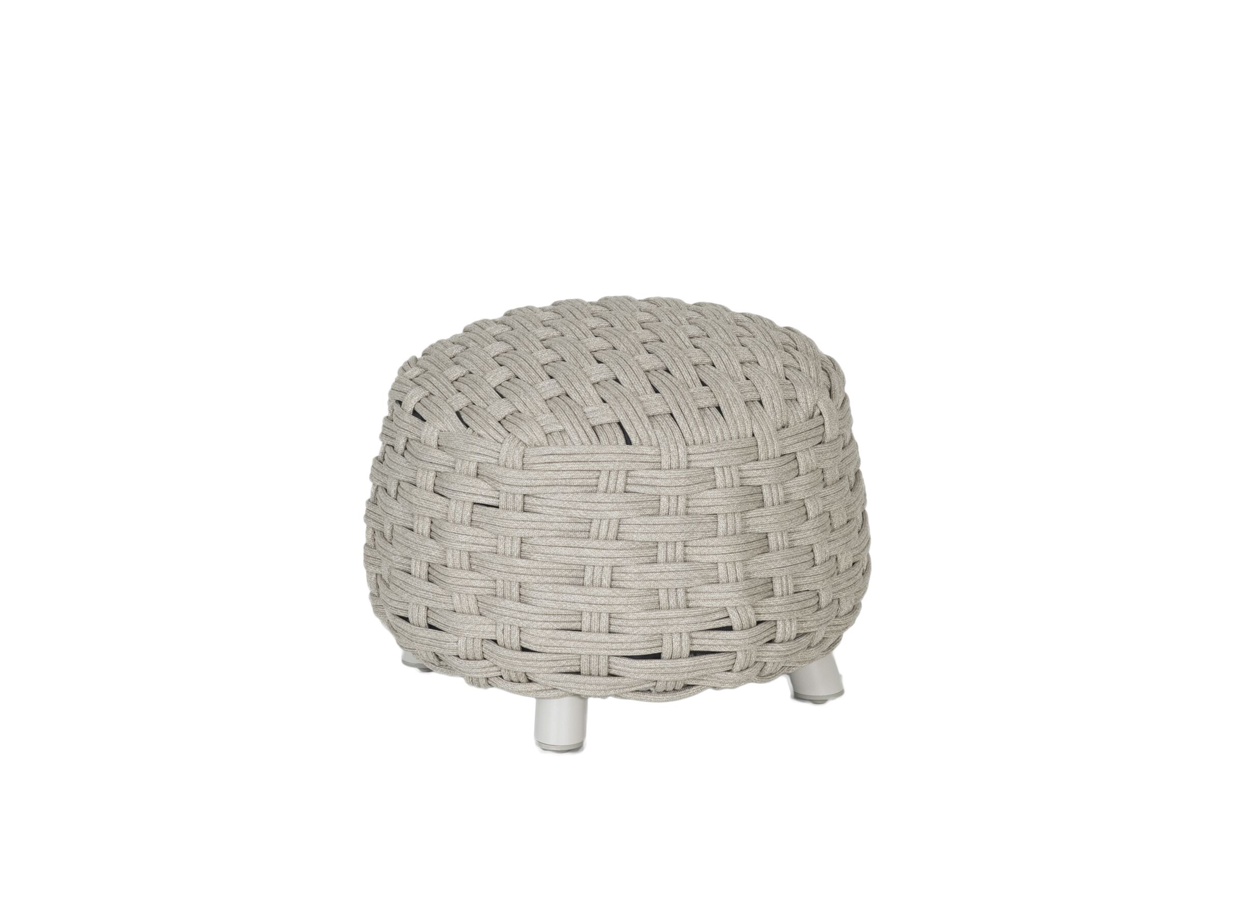 Poef Outdoor Ø48 - Pouf Outdoor Ø48,5x38cm - aluminium & corde - beige