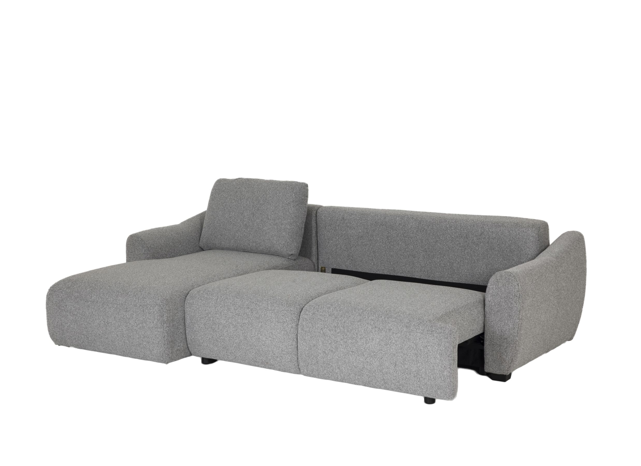 Aperçu - Canapé d'angle Appia 269x169x90cm - tissu - gris avec fonction lit et rangement