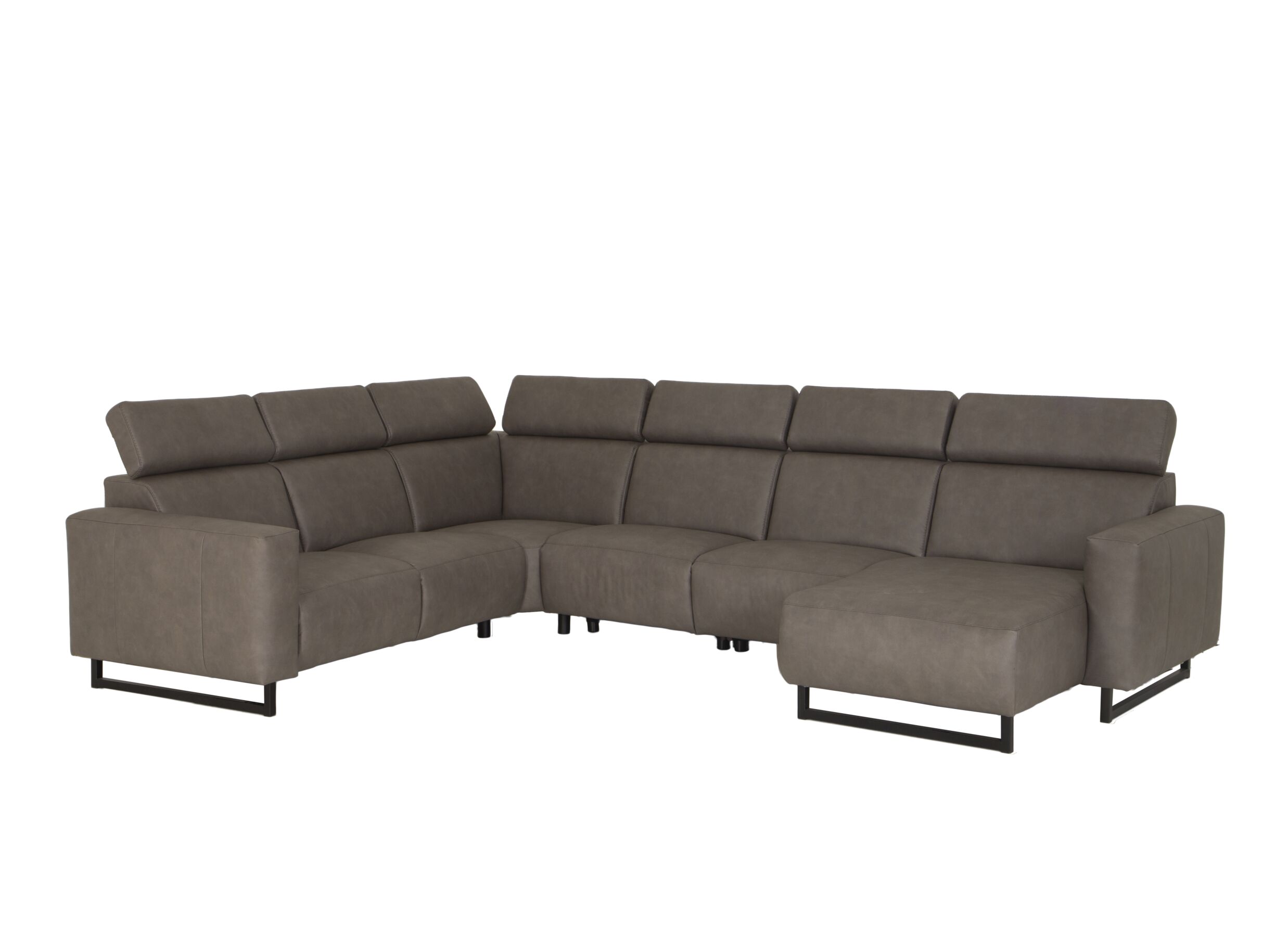 Aperçu - Canapé d'angle Rigole 348x256cm - tissu - gris foncé avec relax
