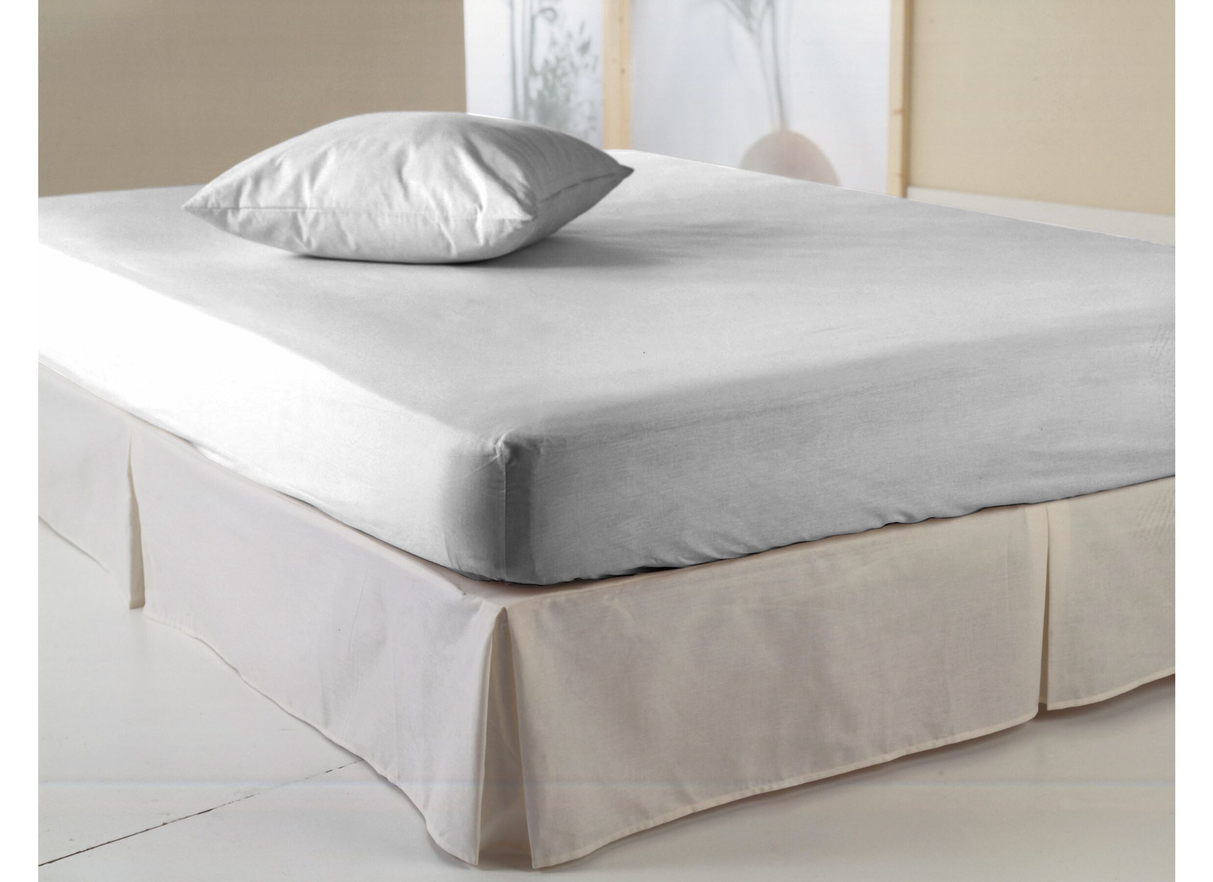 Drap-housse 140x200cm coton blanc - Drap-housse 140x200cm coton blanc