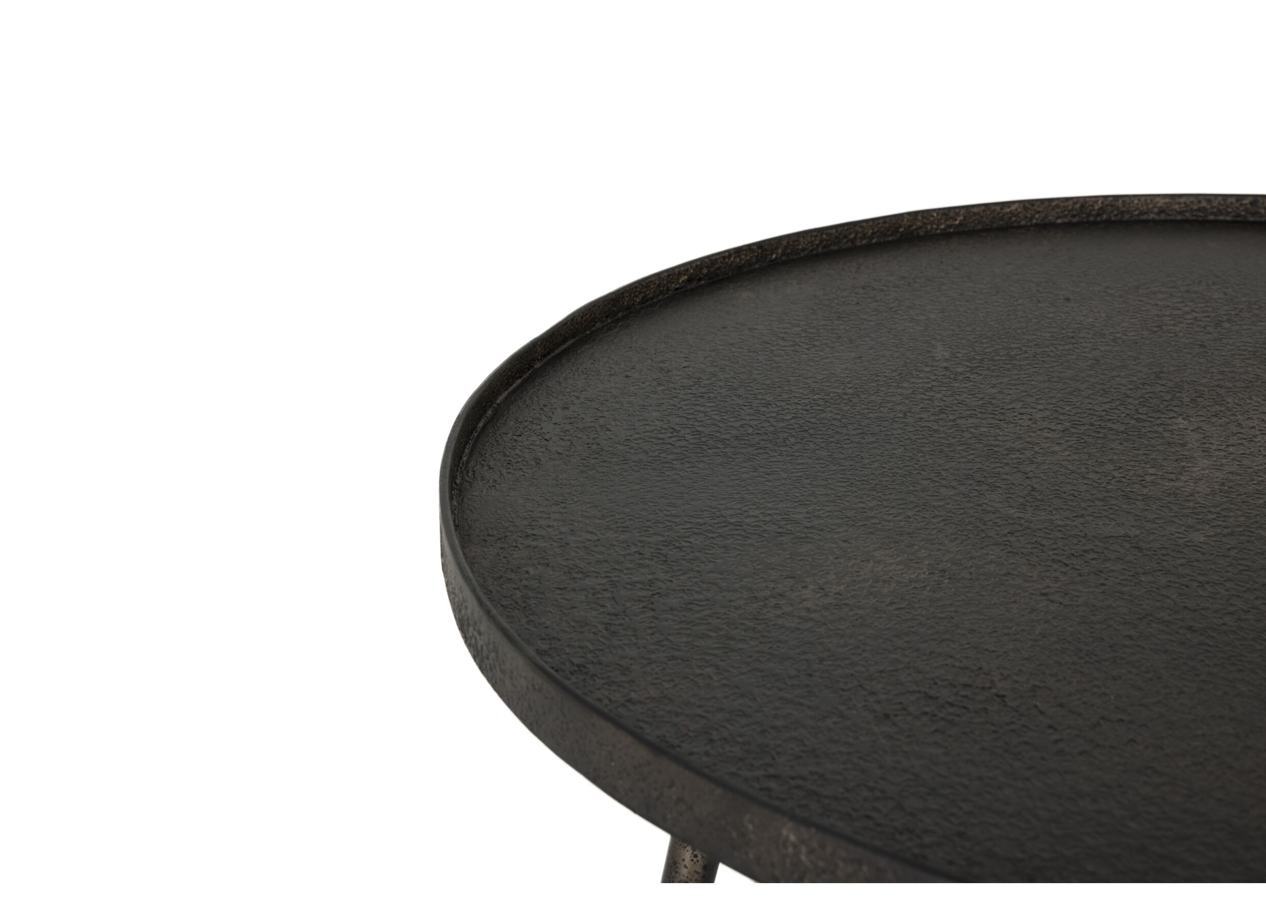 Detail - Table basse Felix Ø80cm - bois massif recyclé - noir