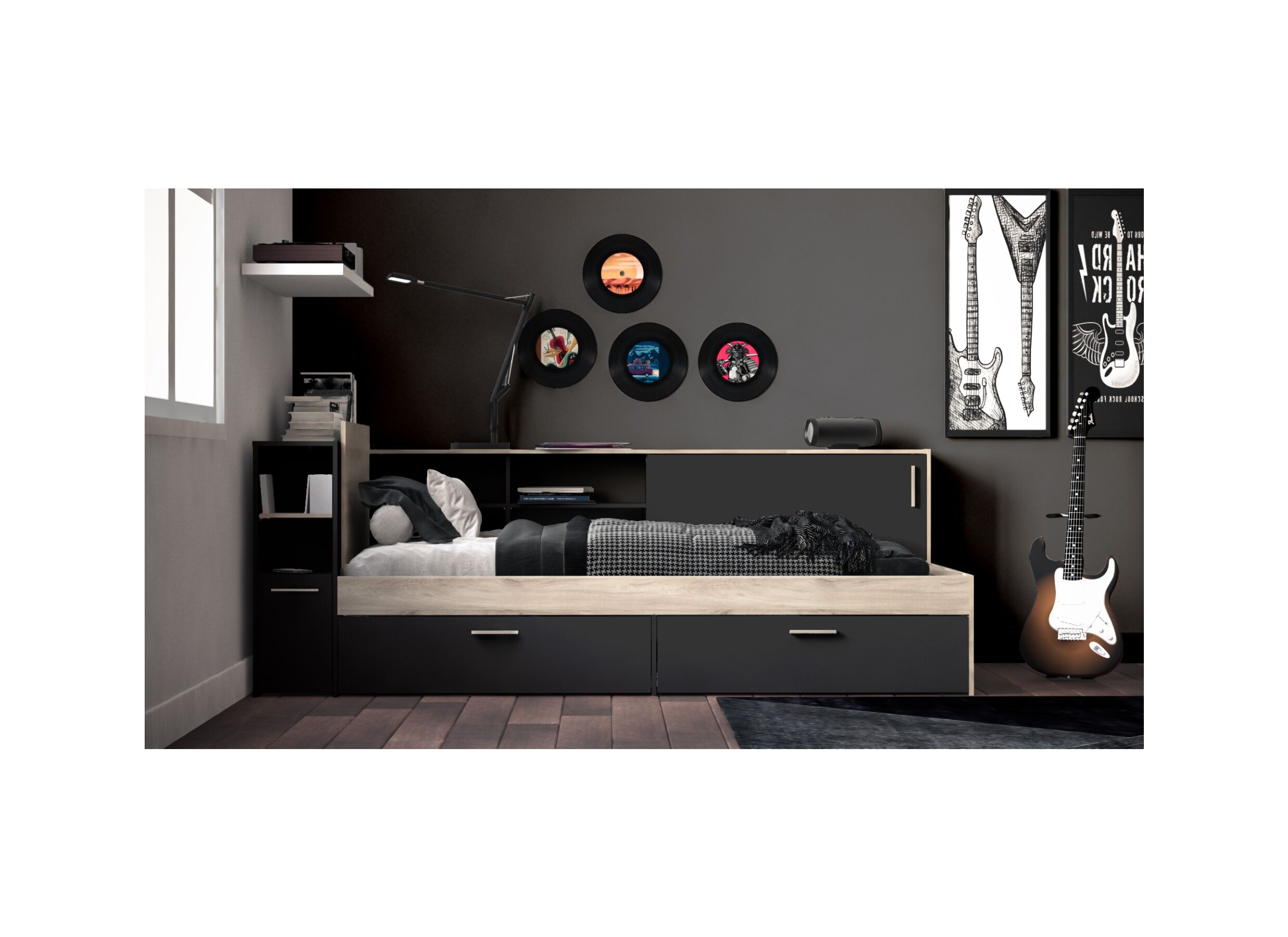 Lit Life 90x190/200cm avec rangement