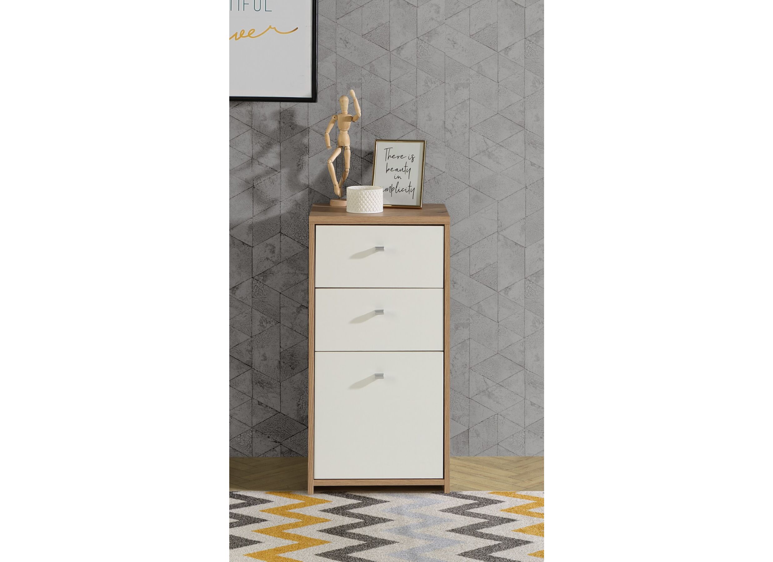 Commode Best Chest 40x30x78cm - decor - artisanale eik & wit