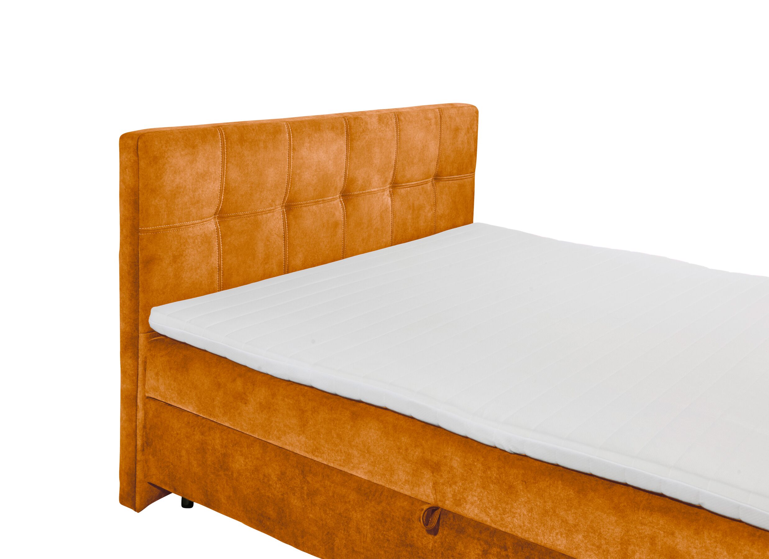 Detailfoto - Bedbox Valetta 160x200cm - stof - amber met opbergruimte