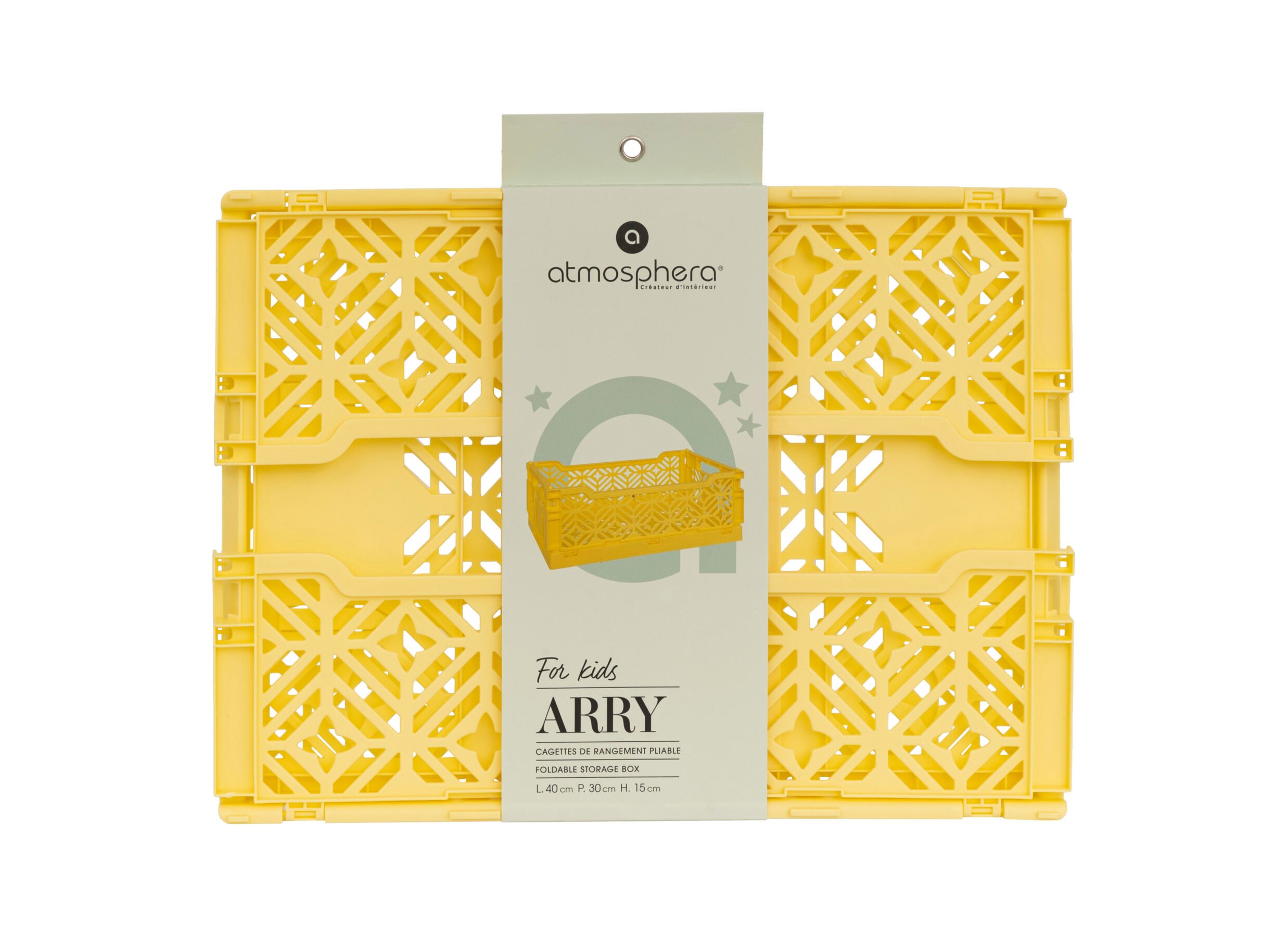 Aperçu - Box pliable 40x30x15cm - plastique - jaune