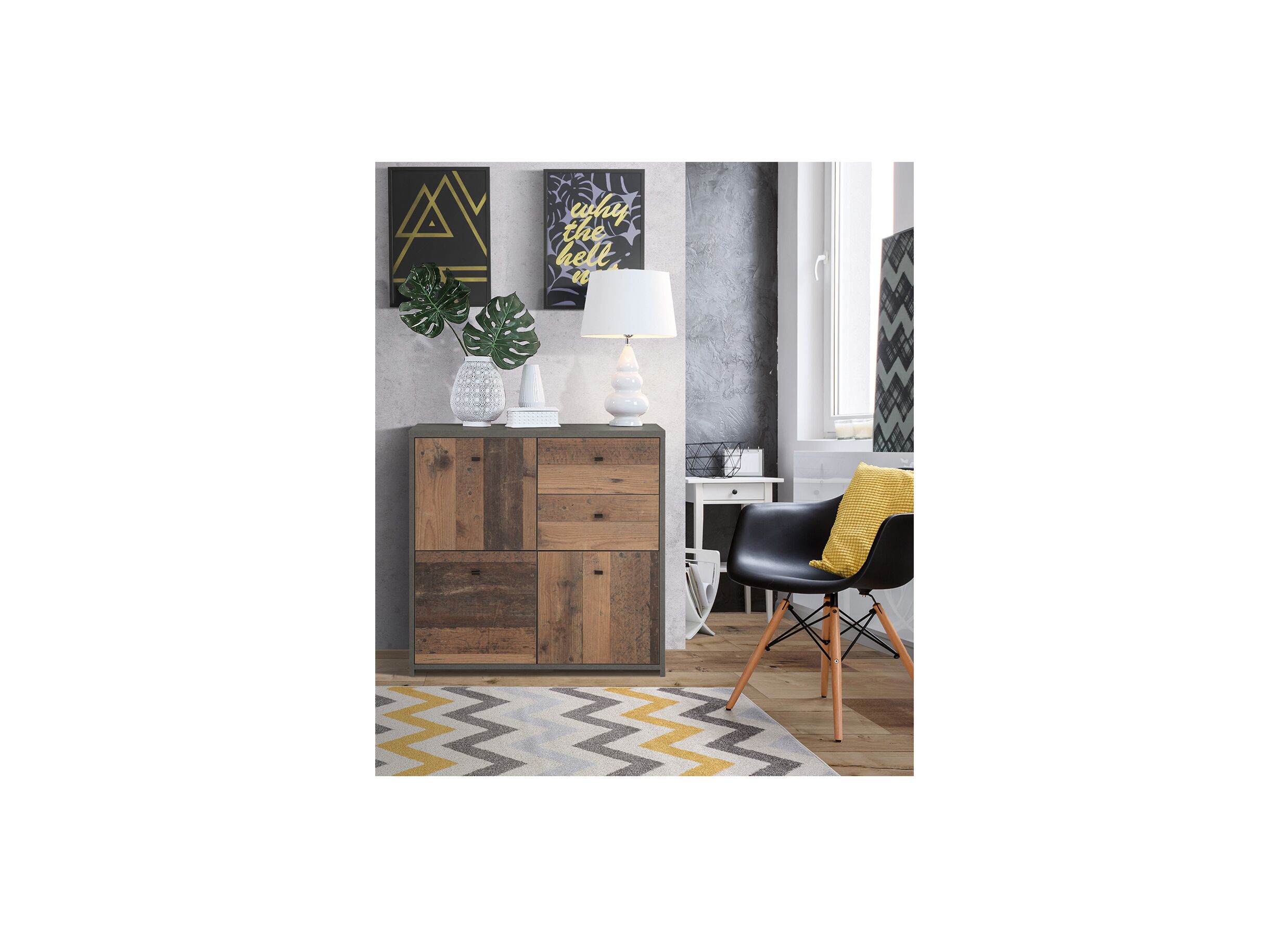 Commode Best Chest 77x30x78cm - decor - old wood & beton