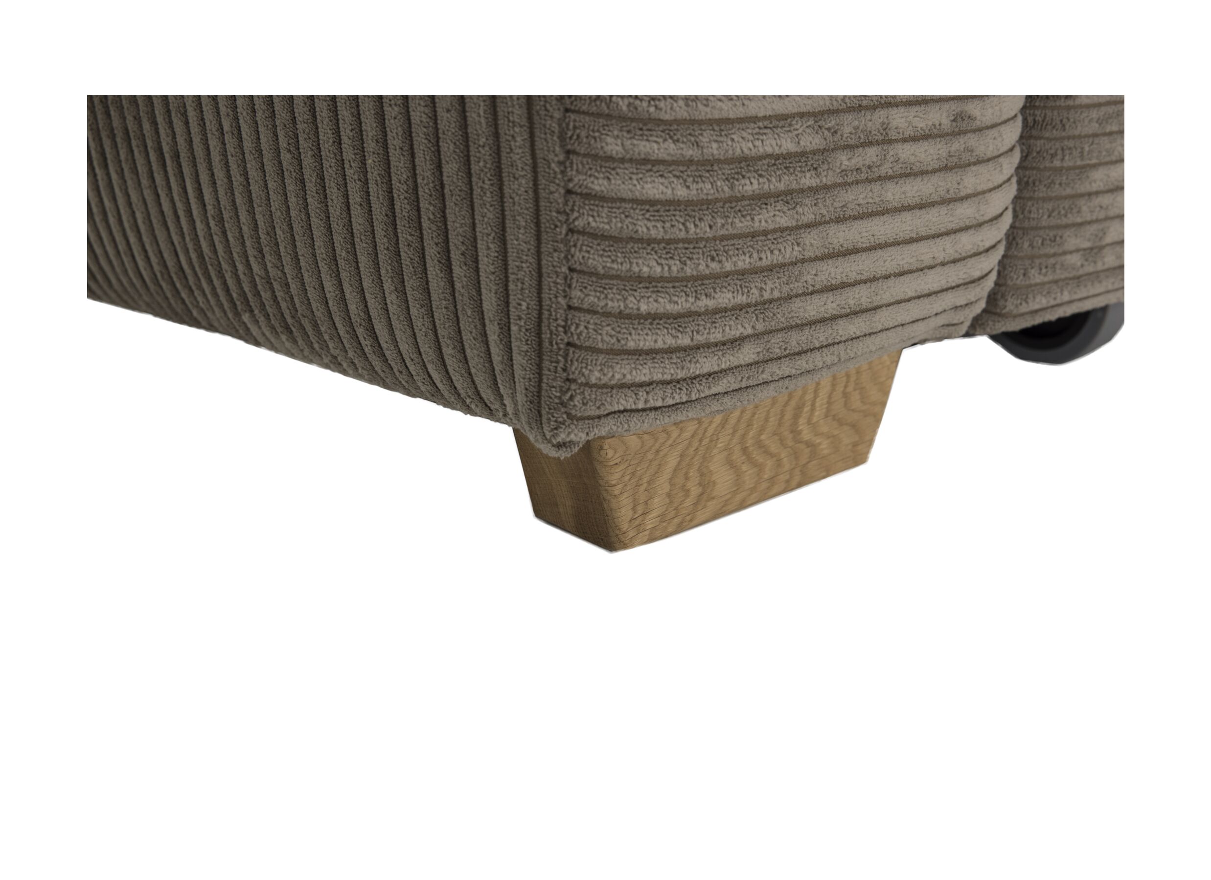 Detail - Canapé d'angle Slider 279 x 186 cm - tissu ribcord - marron avec fonction lit