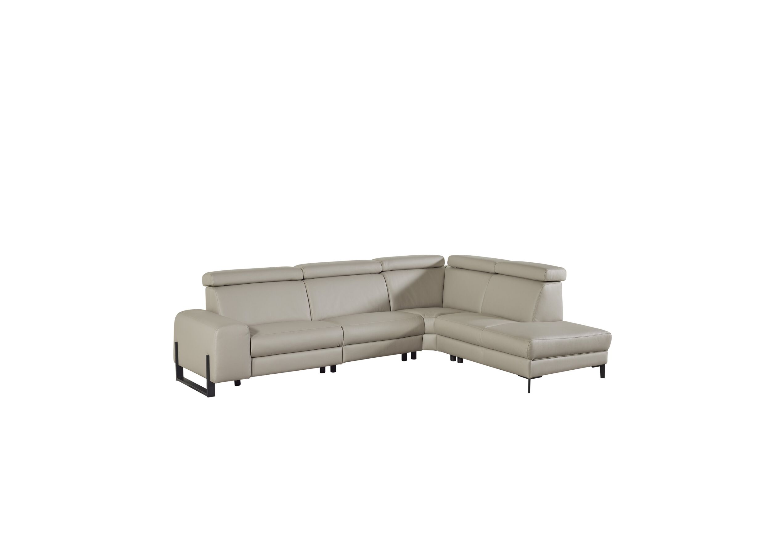 Canapé d'angle Durham tissu gris clair - Canapé d'angle Durham 298x230cm - tissu - gris clair