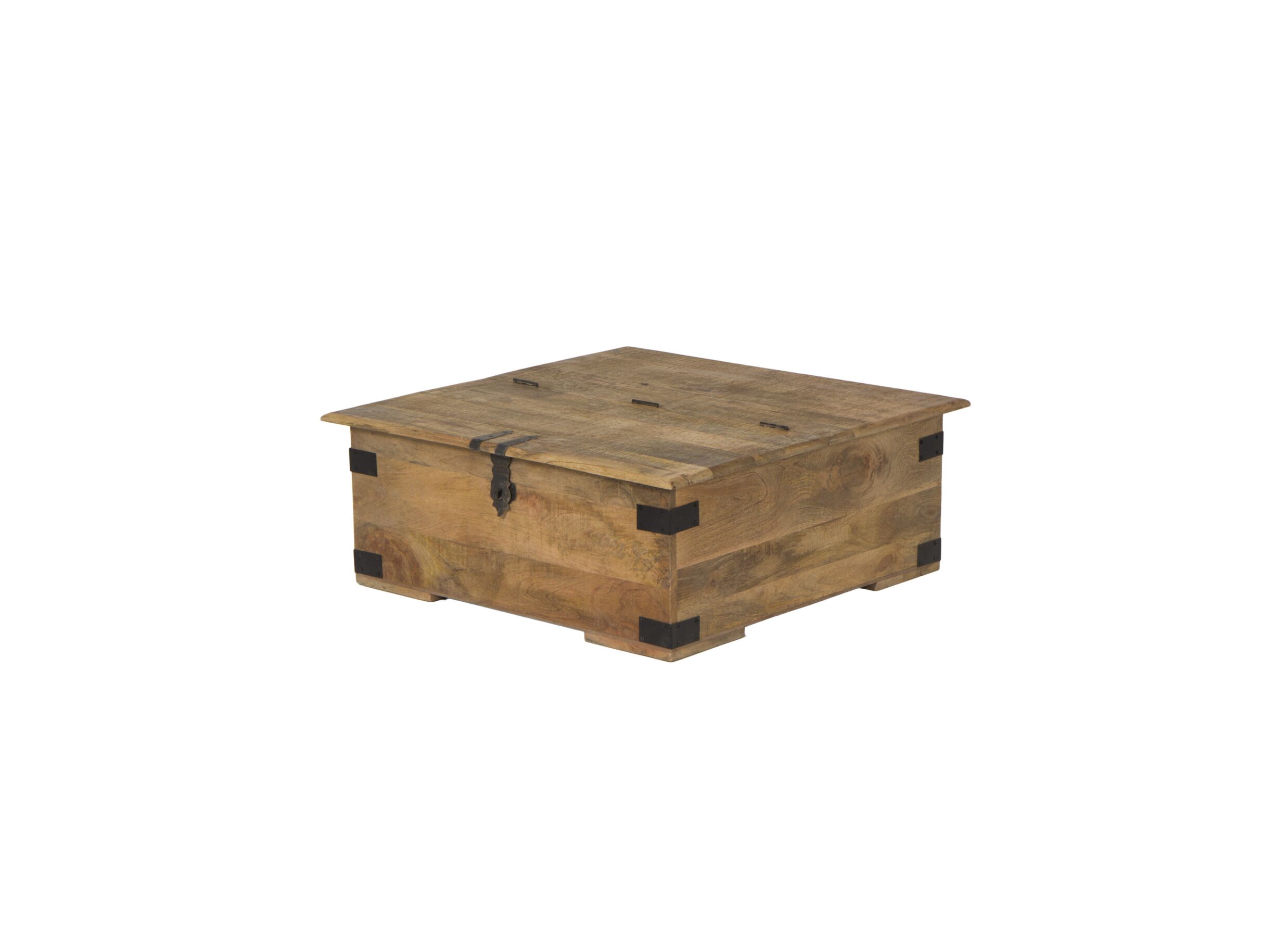 Table basse Nueva 90x90cm - bois massief - naturel & noir