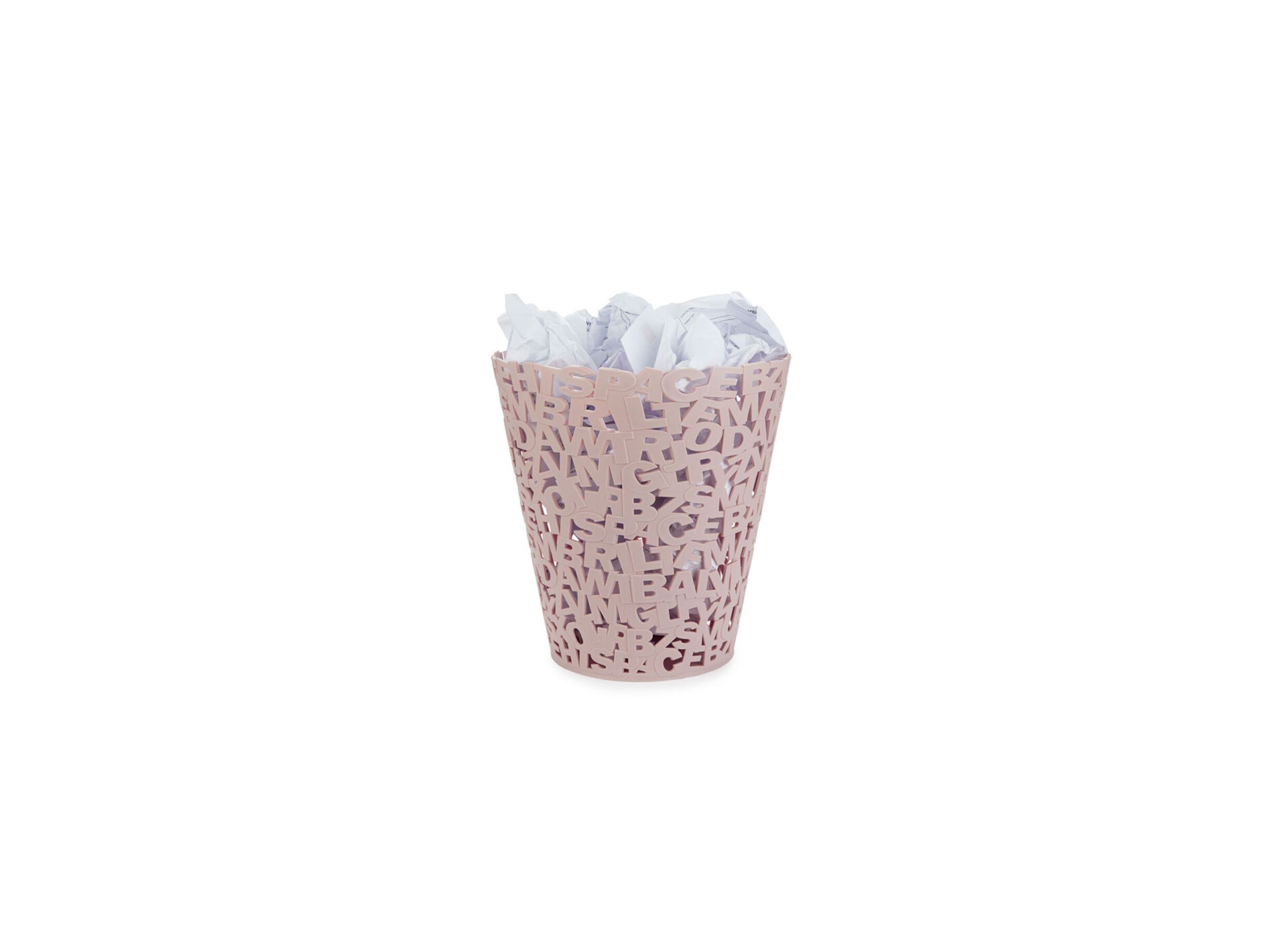 Corbeille à papier Letters Ø28 - Corbeille à papier Letters Ø28,5x30cm rose