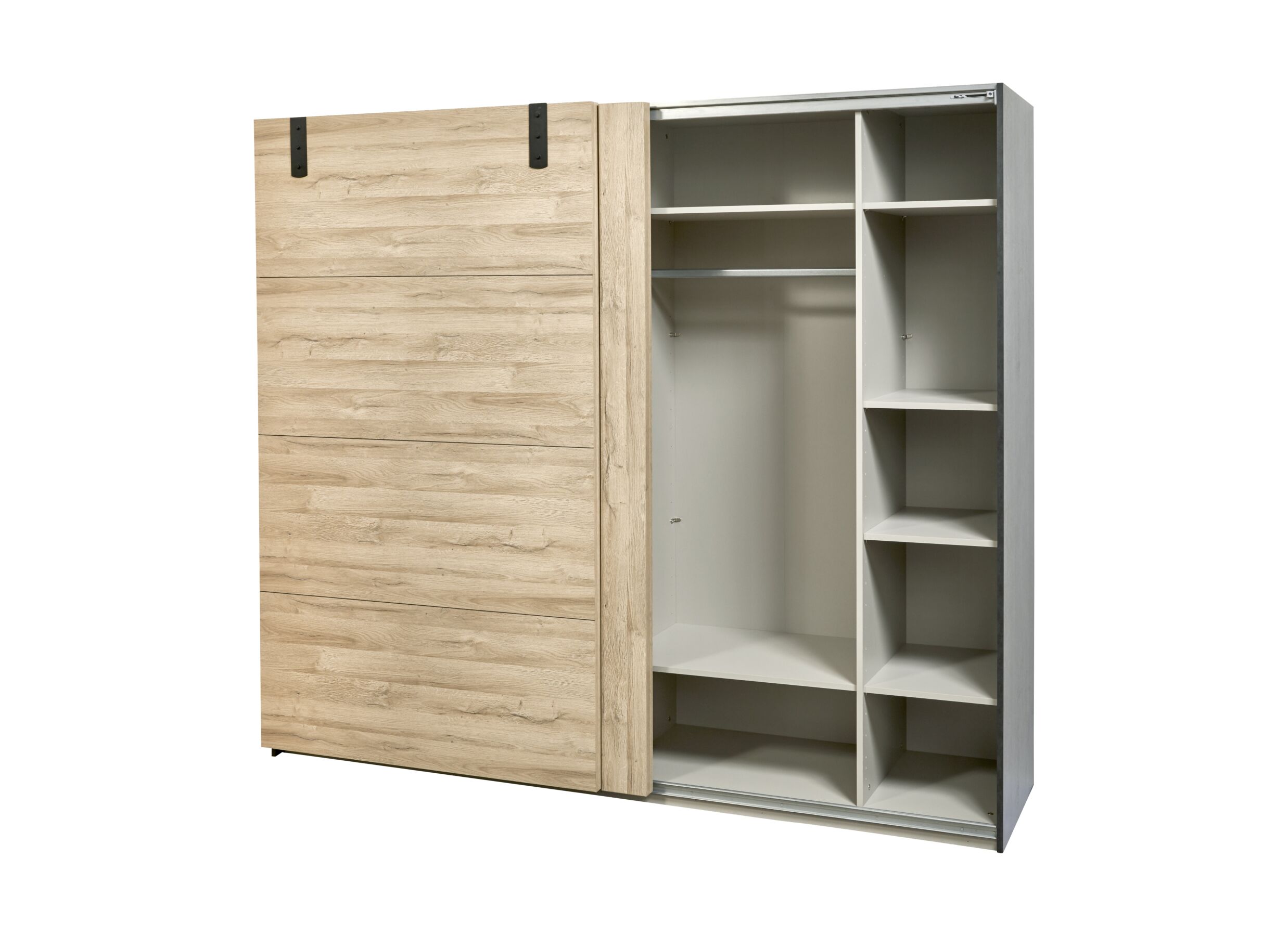 Detail - Armoire à portes coulissantes 245cm - décor - chêne français