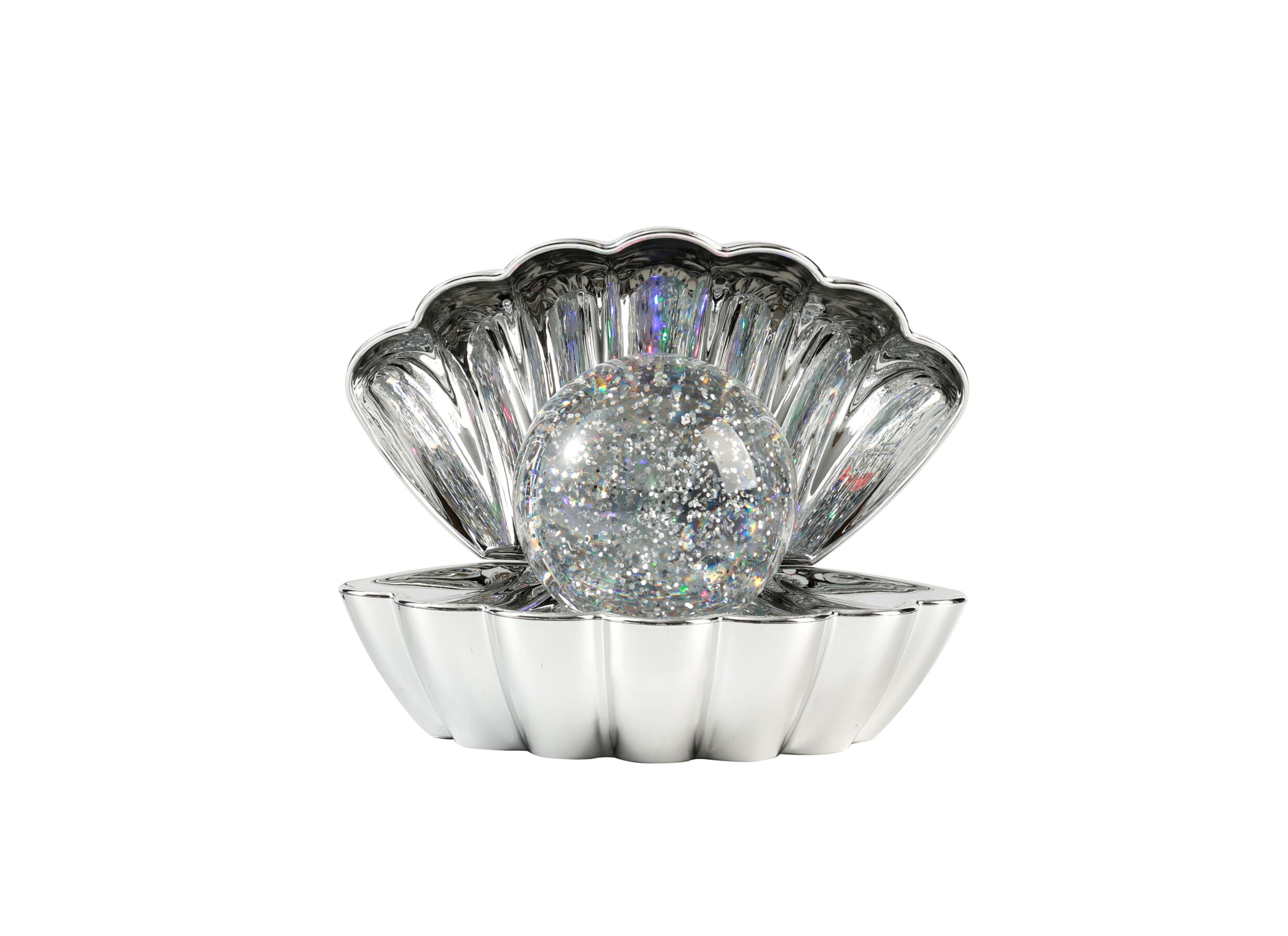 Overzichtsfoto - Tafellamp Shell kunststof - zilver