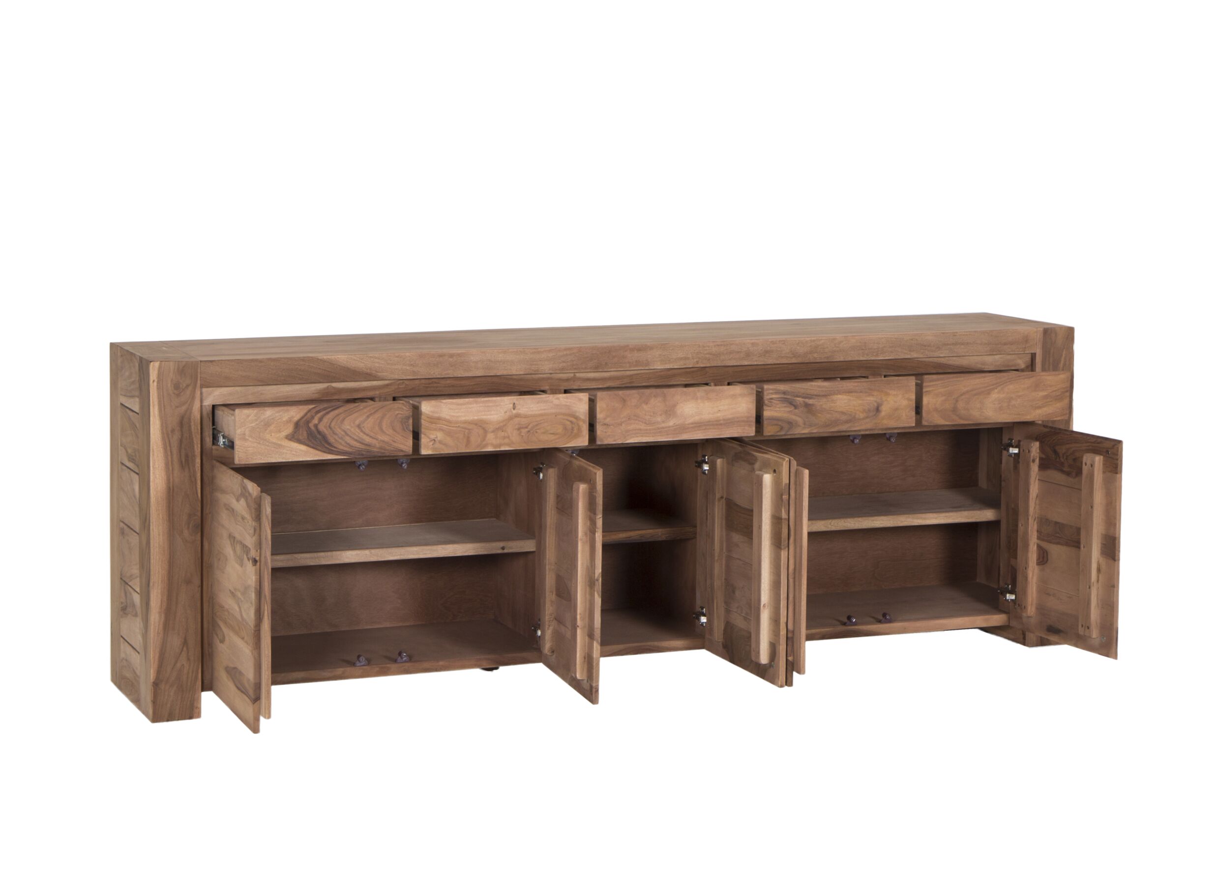Dressoir Carbone 250cm - sheesham massief & decor - naturel