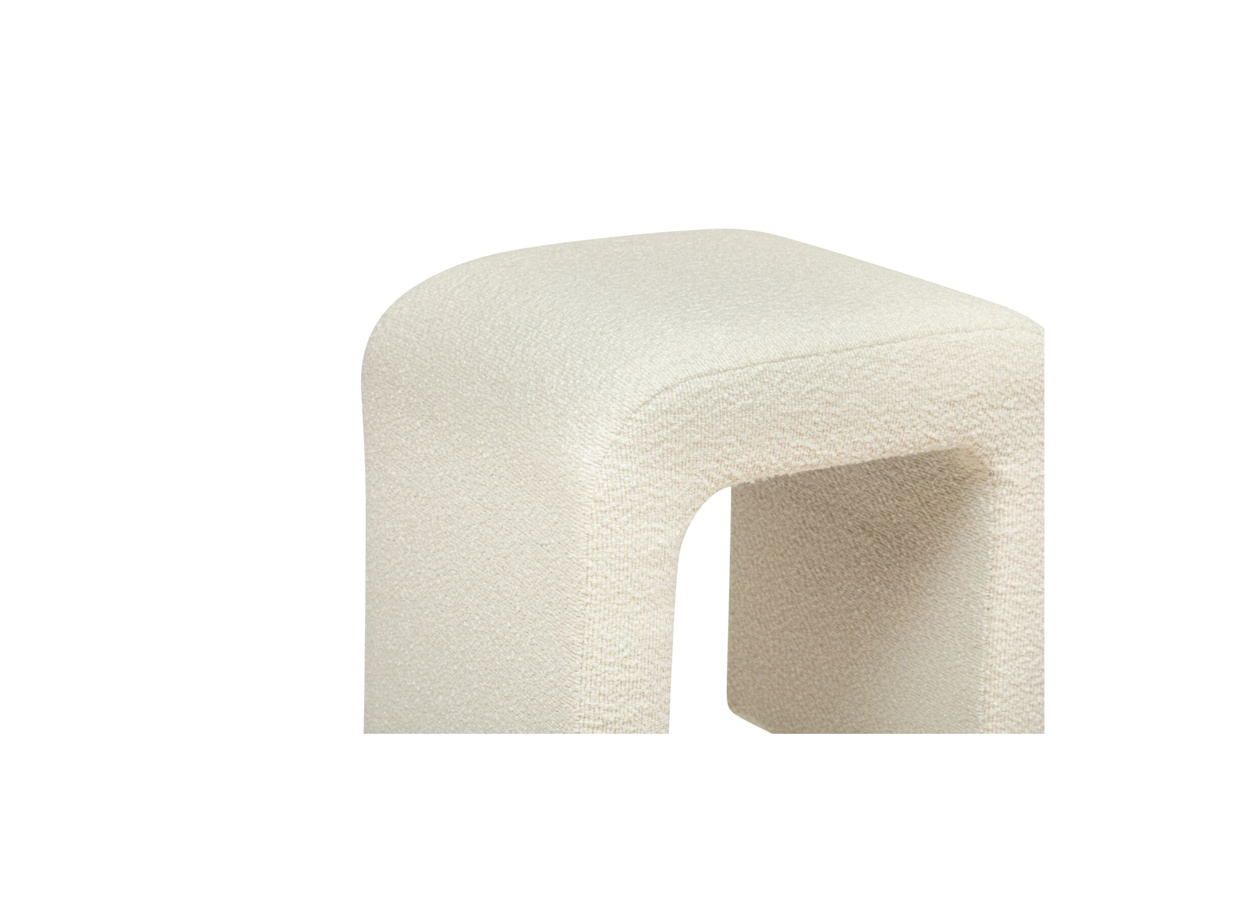 Poef Sevi 41x35cm boucle wit