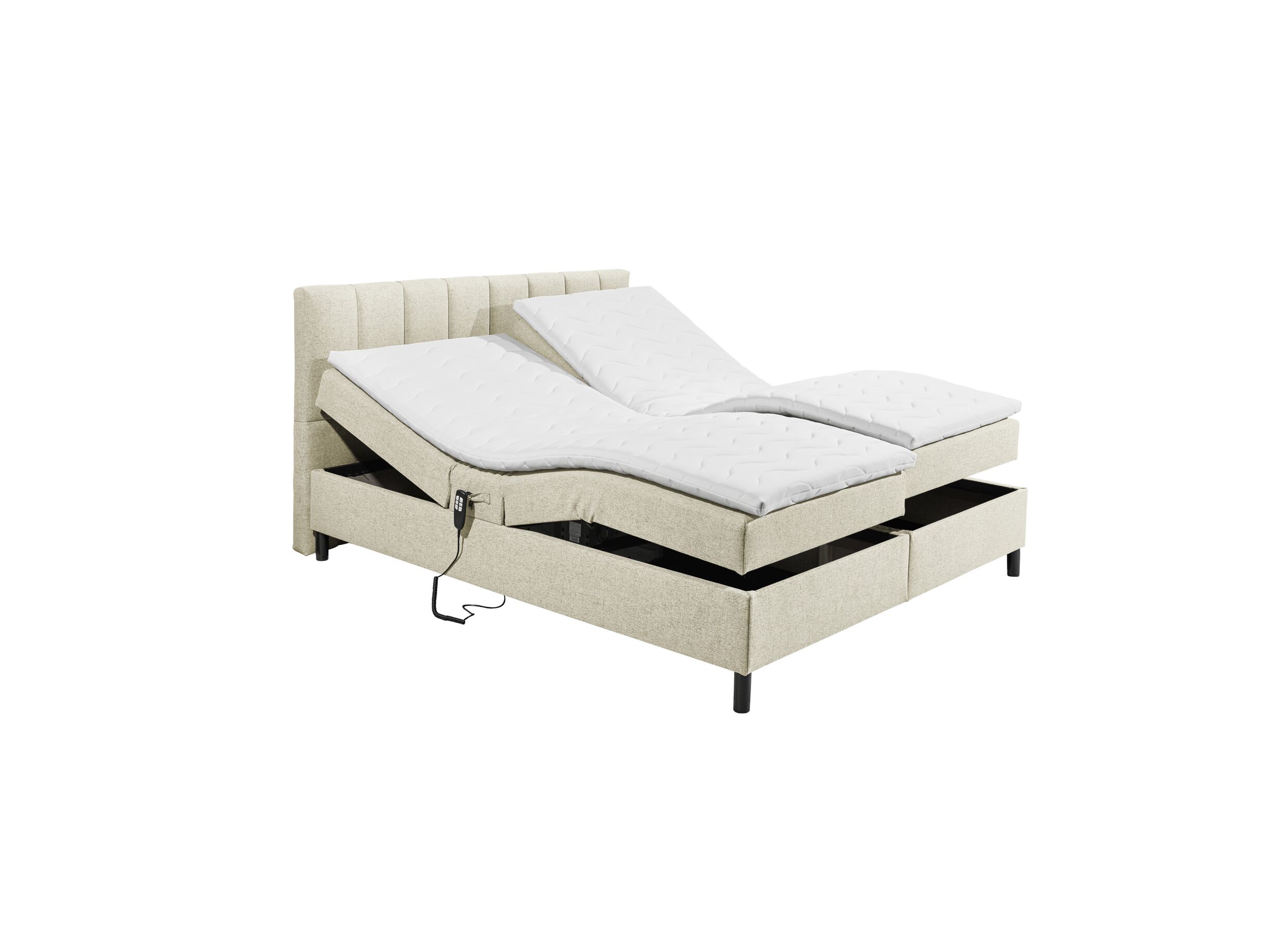 Aperçu - Lit box Miralindo 180x200cm électrique tissu nordic linen