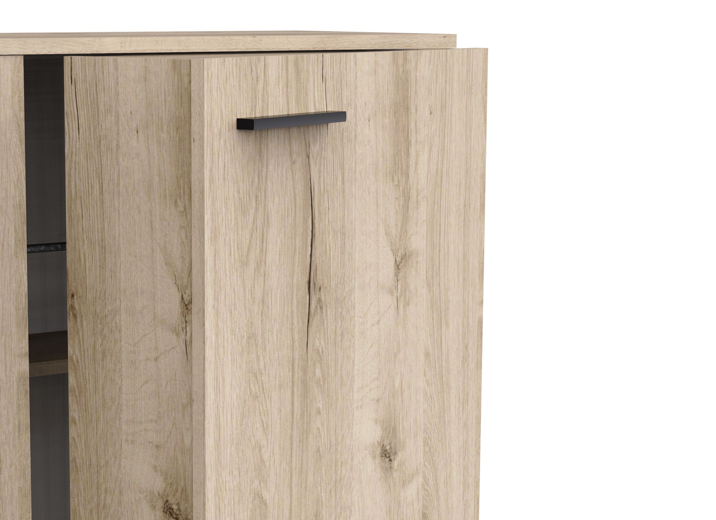 Detail - Armoire à chaussures Cube 100x33x114cm - décor - chêne royal