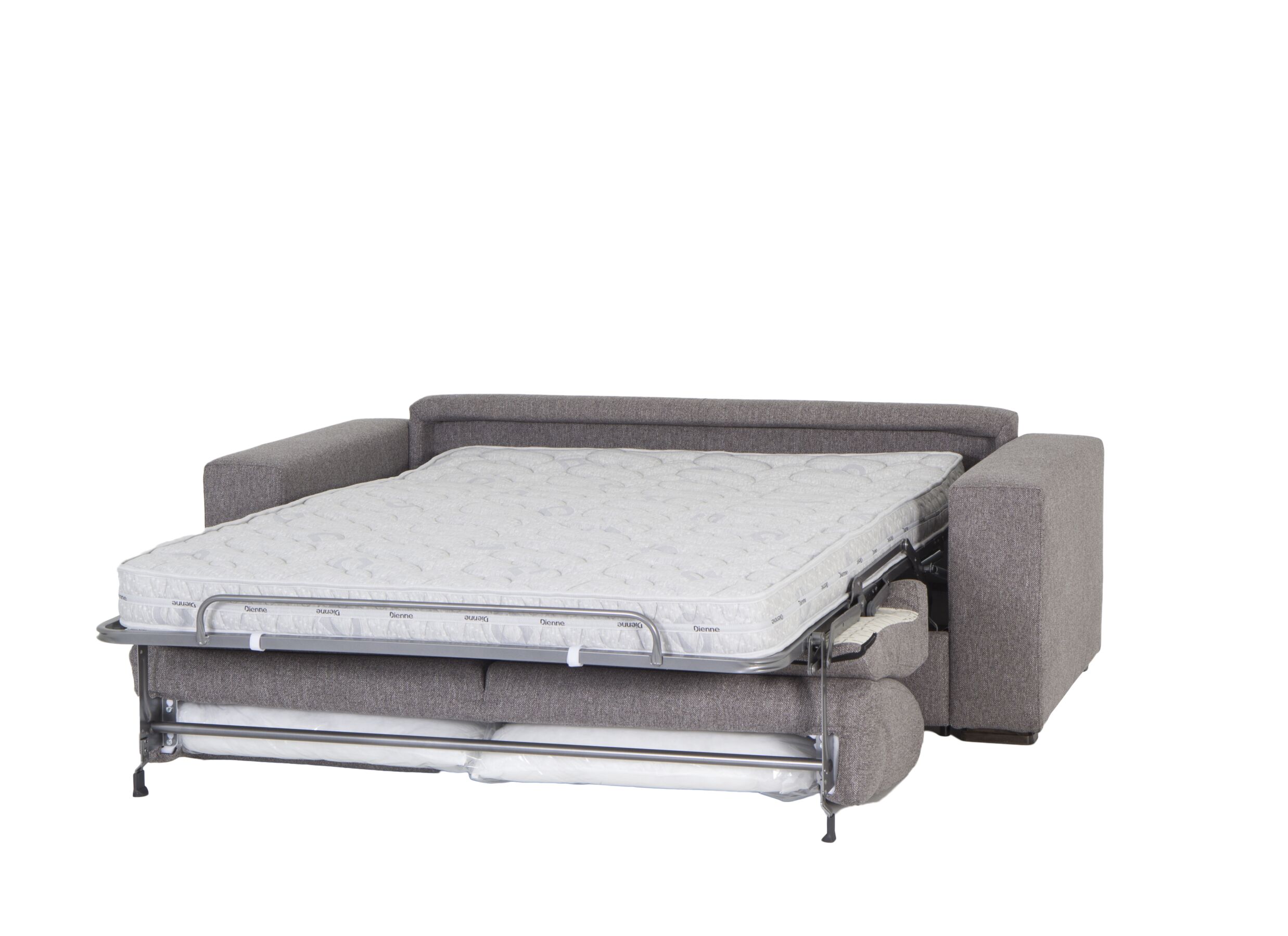 Canapé-lit 2 personnes tissu gris