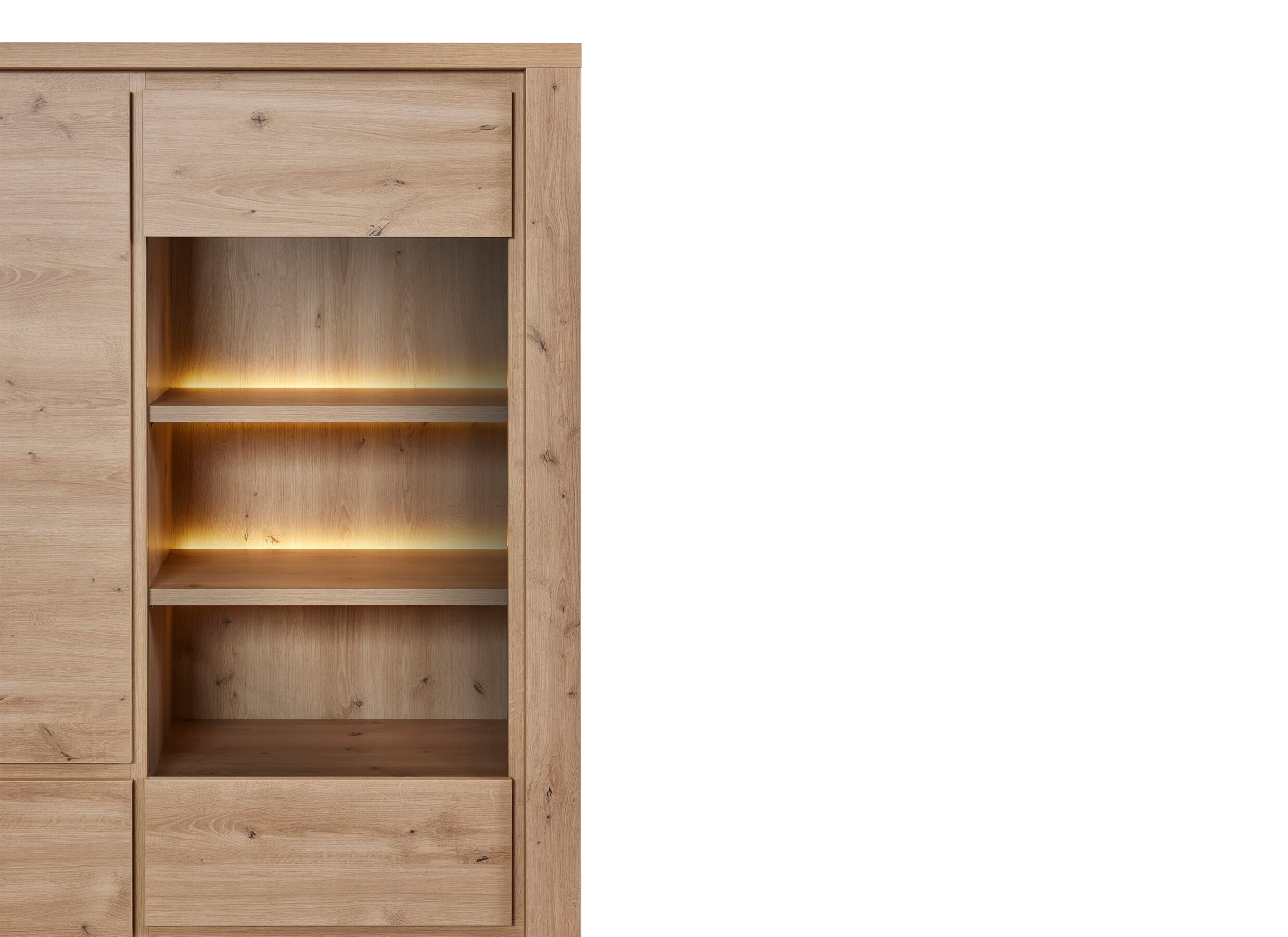 Detailfoto - Vitrinekast Uri 128cm - decor - hudson oak