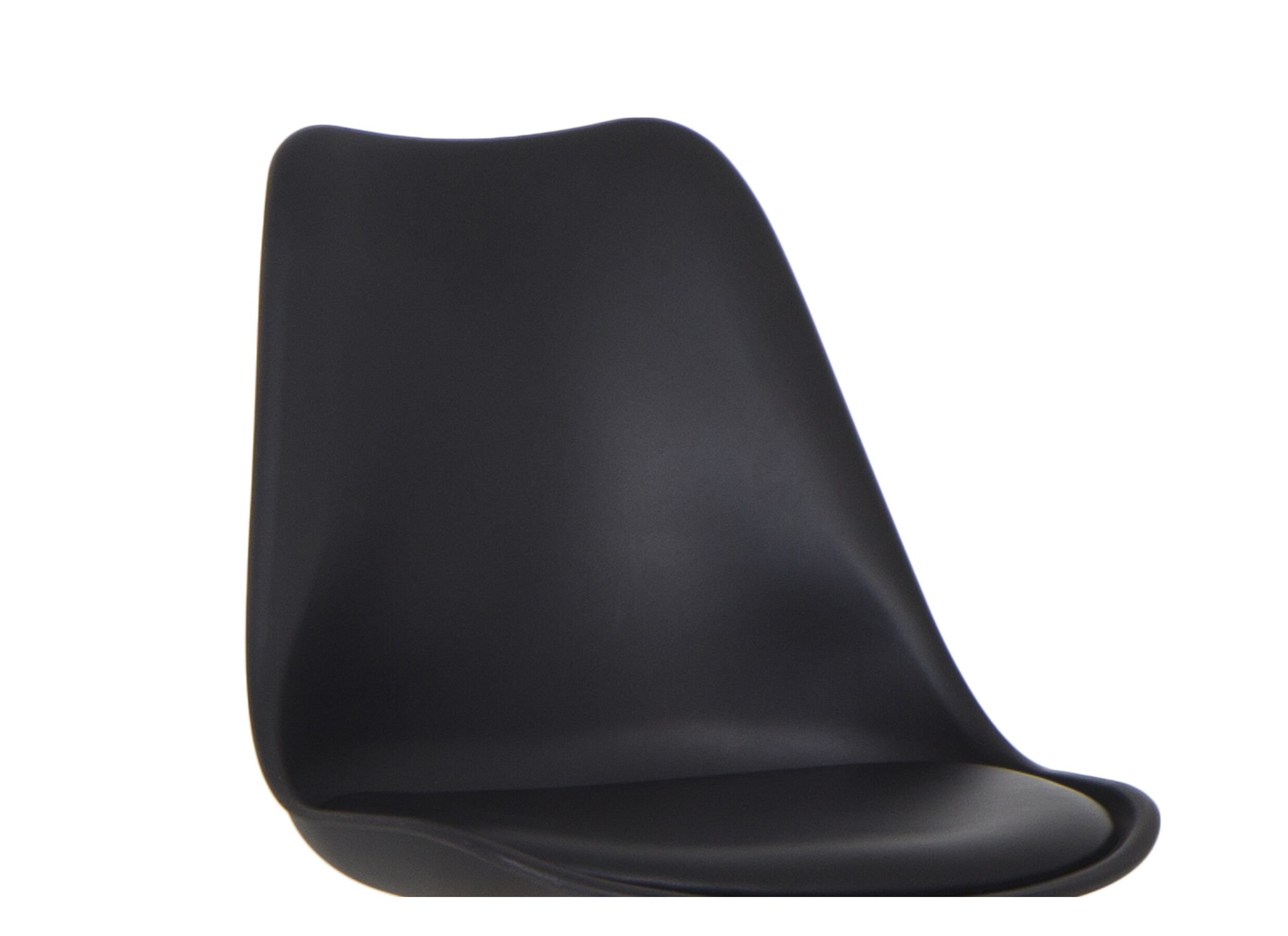 Detail - Chaise coque Rugby similicuir noir