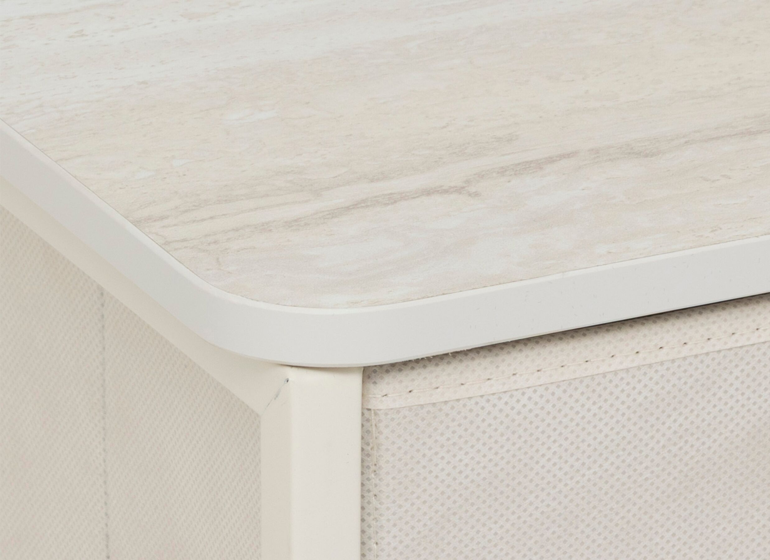 Detail - Commode Tissa 45x30x73cm - acier & MDF - beige