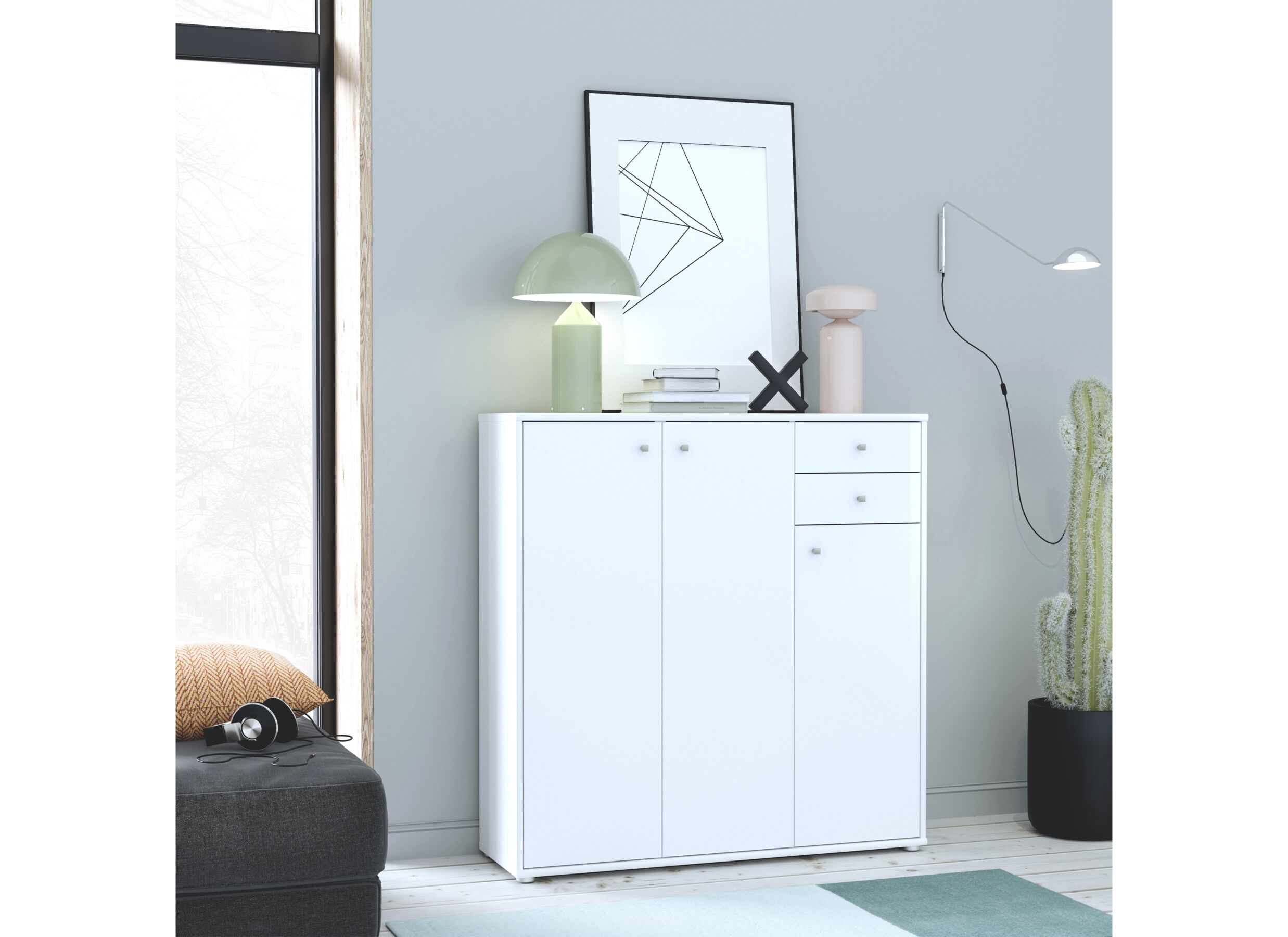 Foto ambiance - Commode Topic 109x35x111cm - décor - blanc