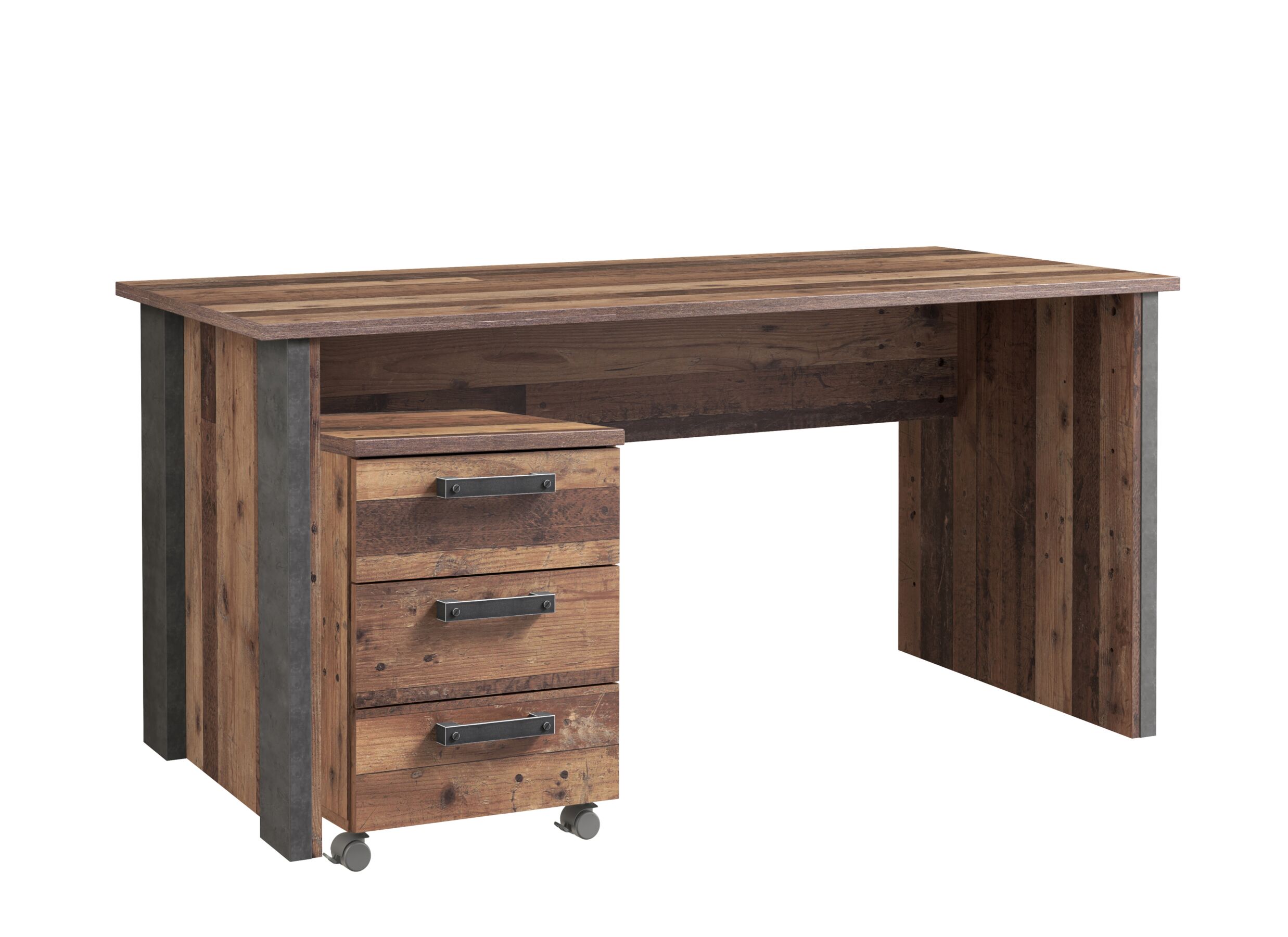 Bureau Clif-B 153x70x74cm - meubelplaat - old wood/beton