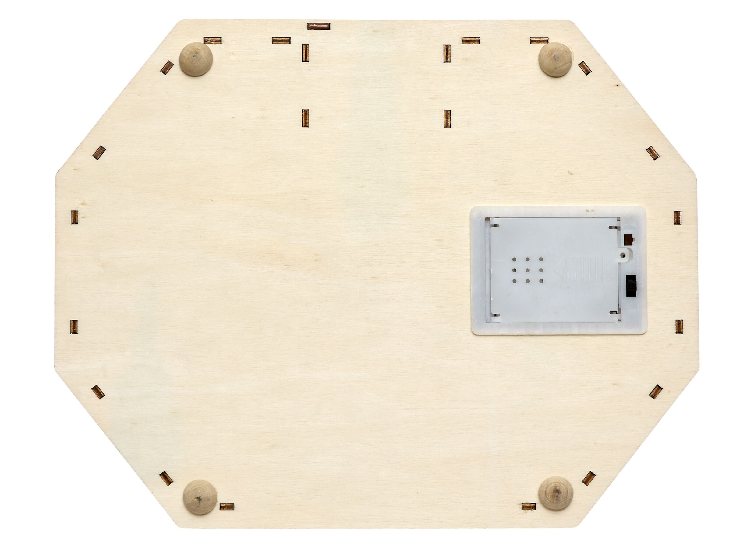 Detailfoto - Kerstdecoratie Dorpsplein LED met muziek 29x23xH16,5cm - hout - multicolor