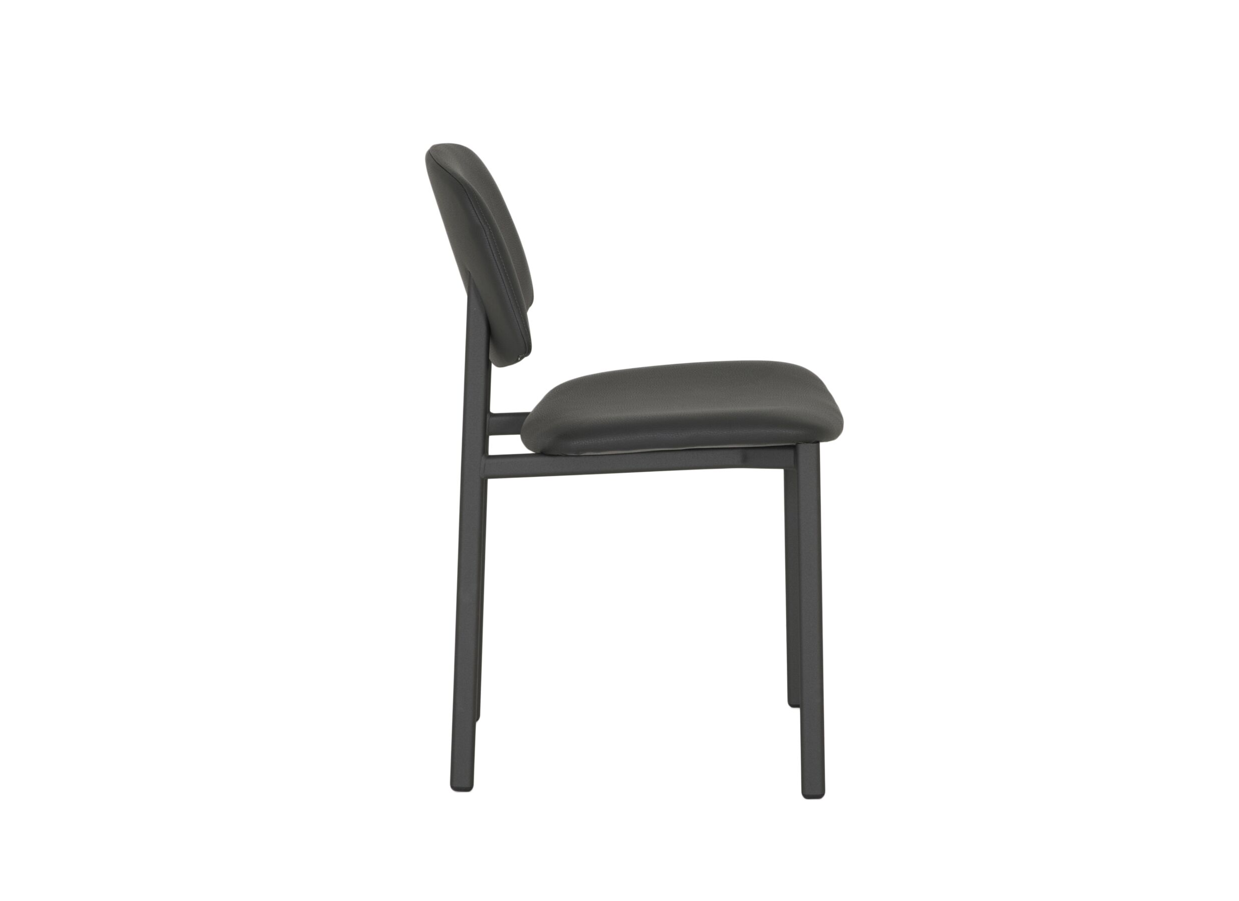 Chaise Lugano 46,5x55x81,5cm - acier/similicuir -anthracite